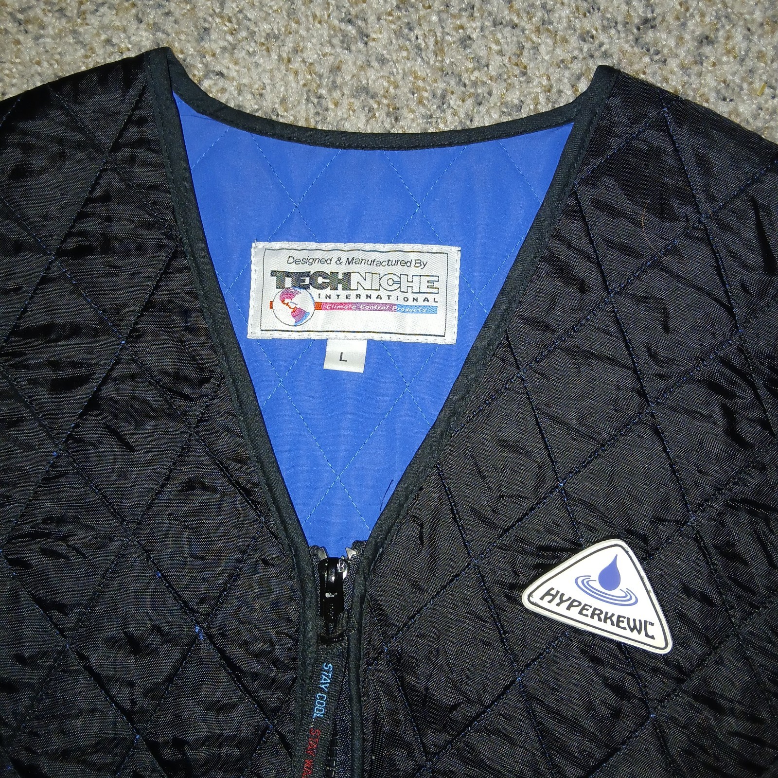 Techniche International Hyperkewl Cooling Vest Size Large Black W Blue Interior