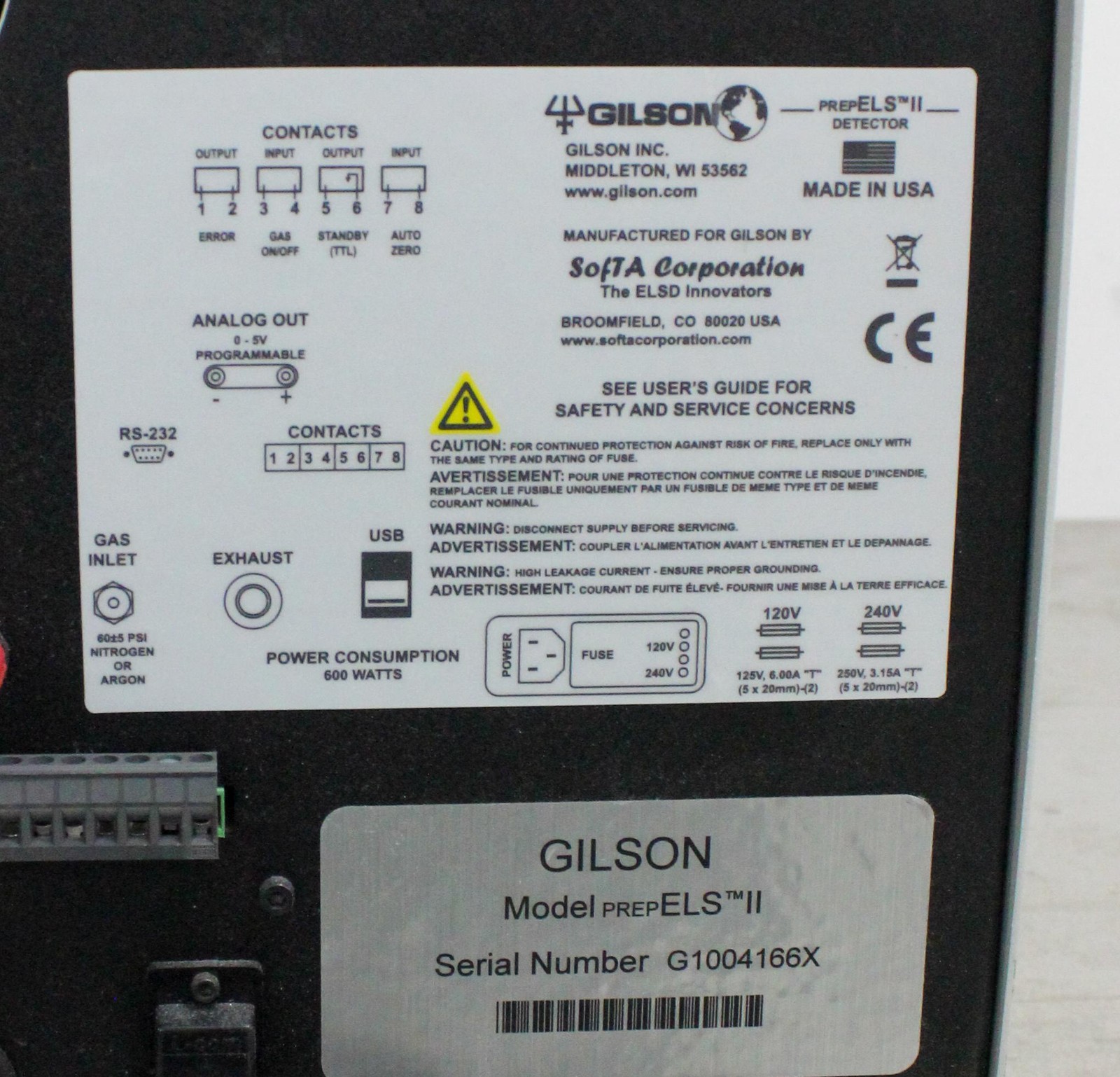Gilson prepELS II HPLC Detector with Thermo-Split Technology, 75 mL (3375346)
