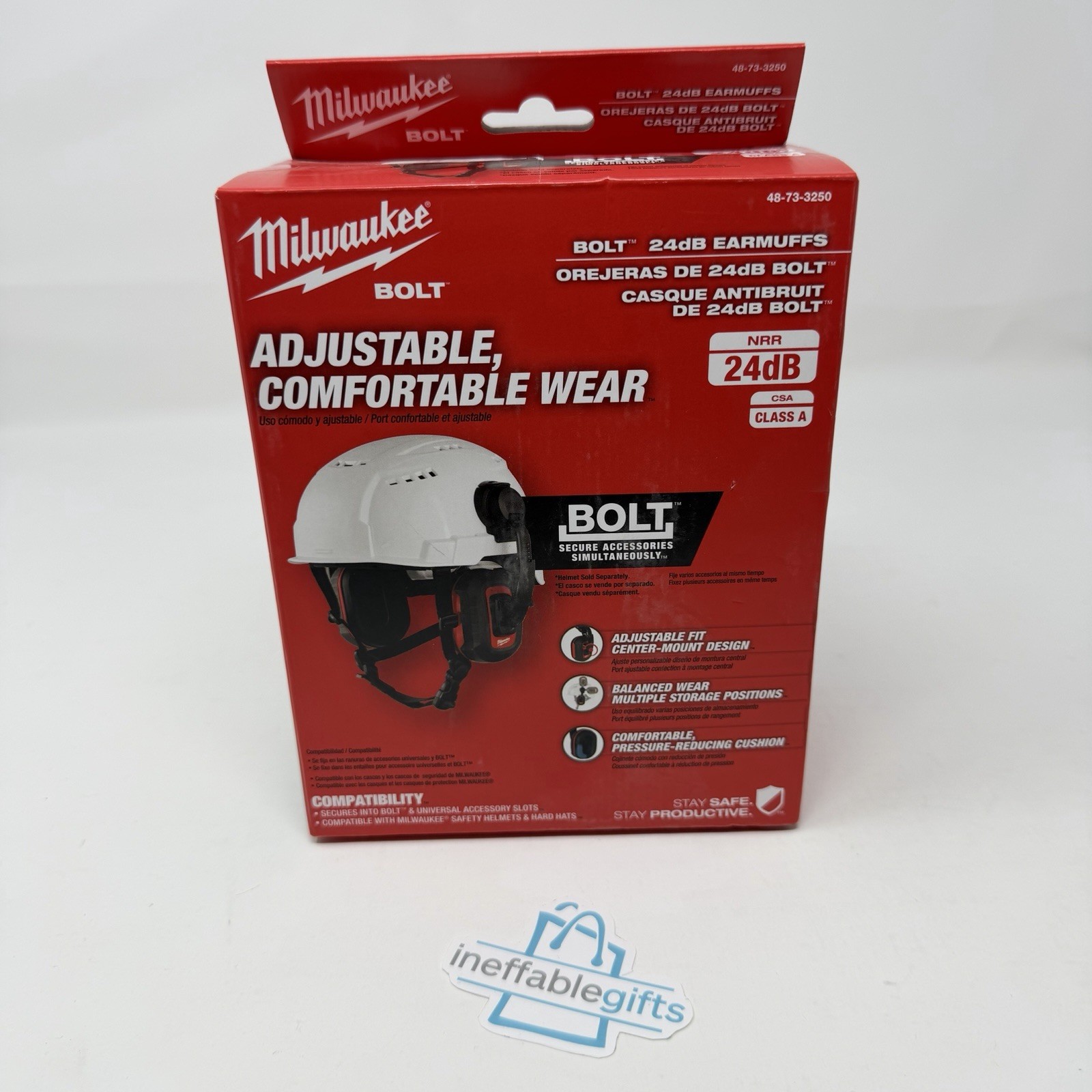 Milwaukee (48-73-3250) BOLT Earmuffs with Noise Reduction Rating of 24 dB