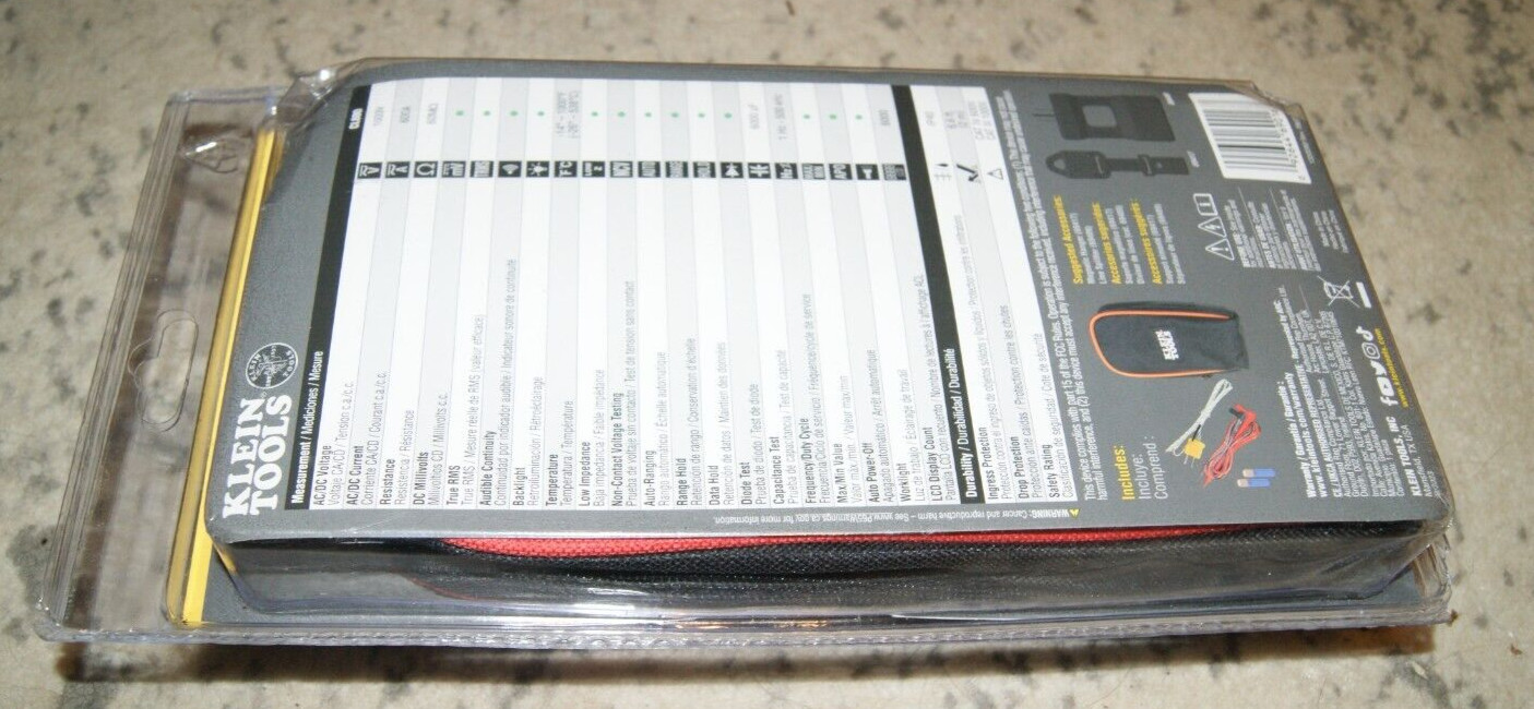 KLEIN TOOLS CL800 AUTO RANGING DIGITAL CLAMP METER KIT 600A AC/DC