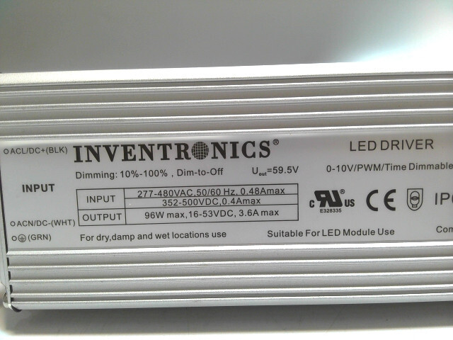 INVENTRONICS ESD-096S360DT 277 – 480Vac, 96W, 180 – 3600mA, 16-53V LED DRIVER
