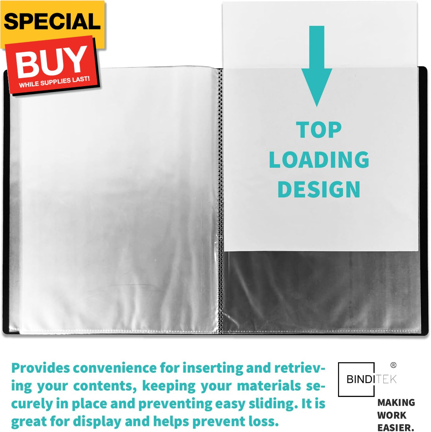 6 Pack 8.5×11 Inch Portfolio Folder Binder with Plastic Sleeves, 40 Pockets