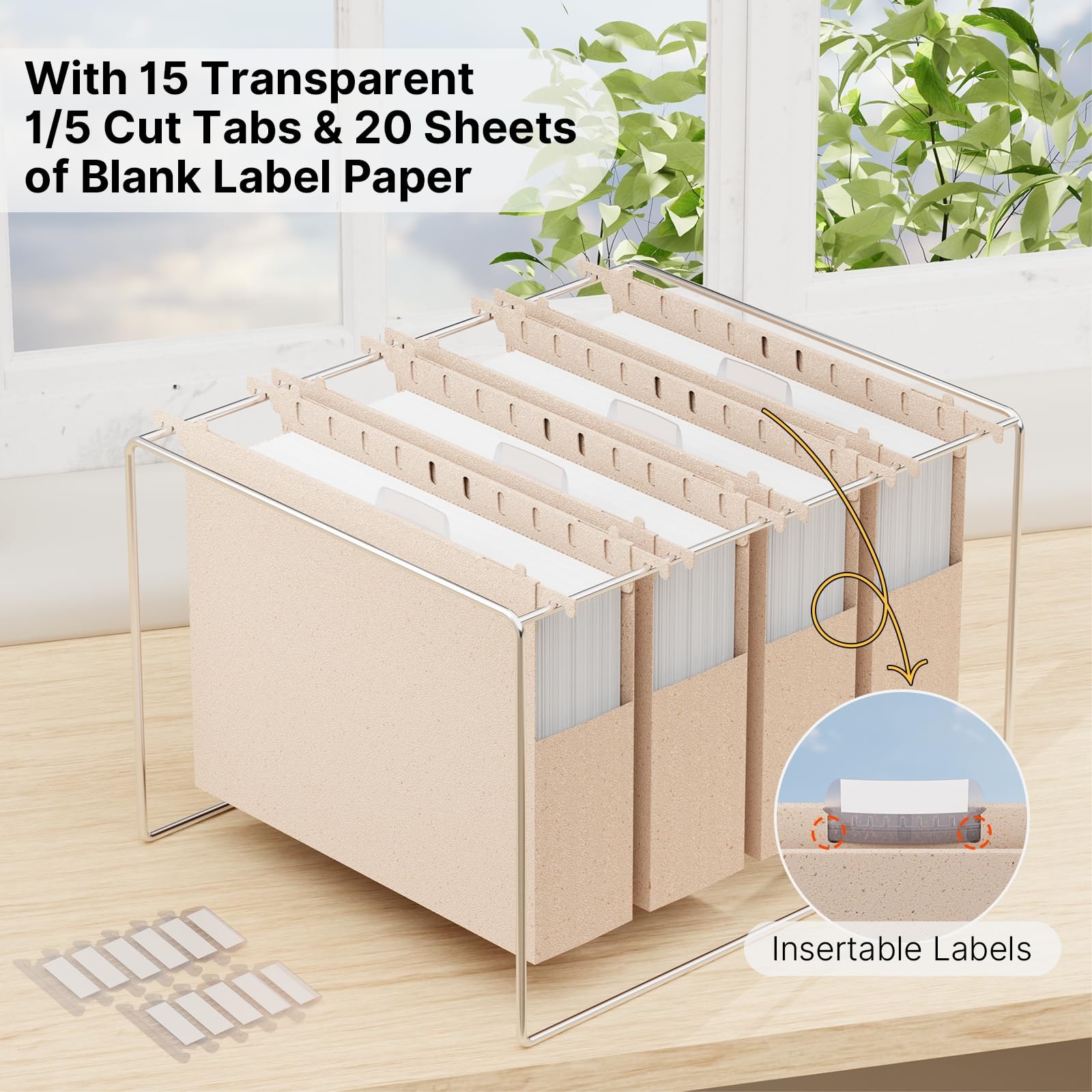 Plastic Hanging File Folders Letter Size, Heavy Duty 2″ Expansion, 12 Pack Re…