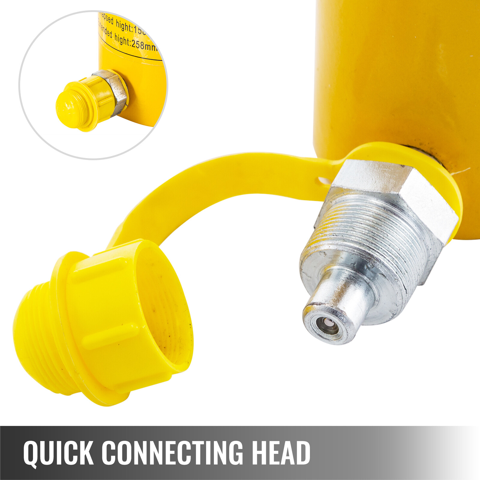 VEVOR Hollow Plunger 30Ton 4″Stoke/ 100mm Hydraulic Cylinder Jack Single Acting