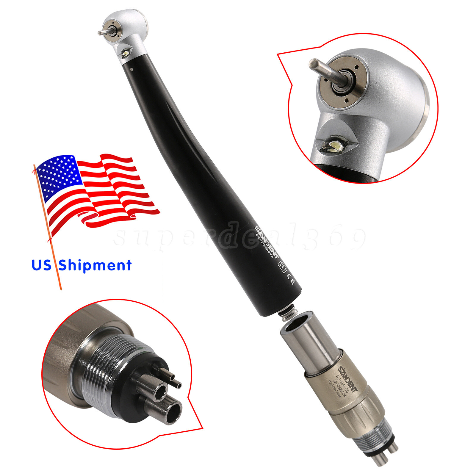 1-5* NSK Style Dental LED E-generator High Speed Handpiece /4Hole Coupler OR