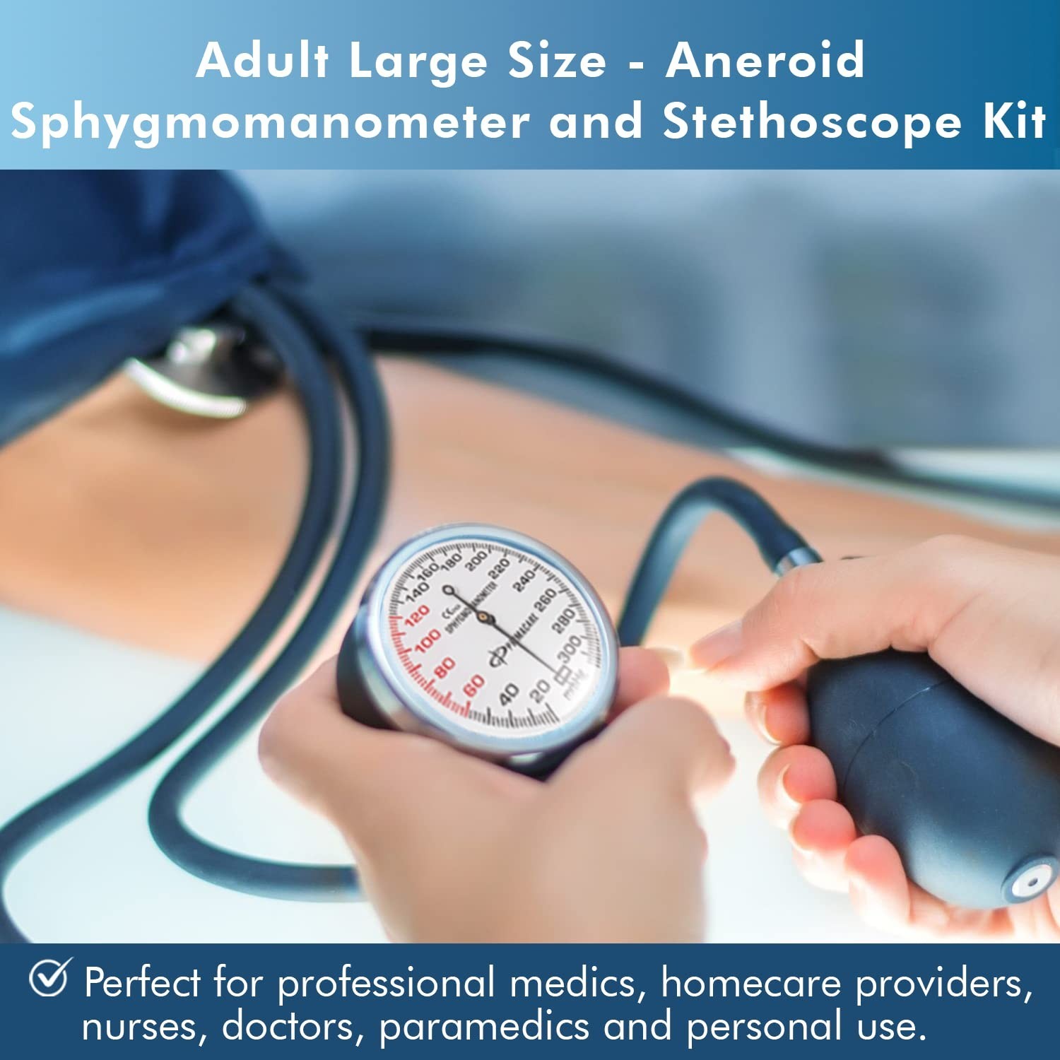 NOVAMEDIC Large Adult Size Self Taking Blue Blood Pressure Machine and Stetho…