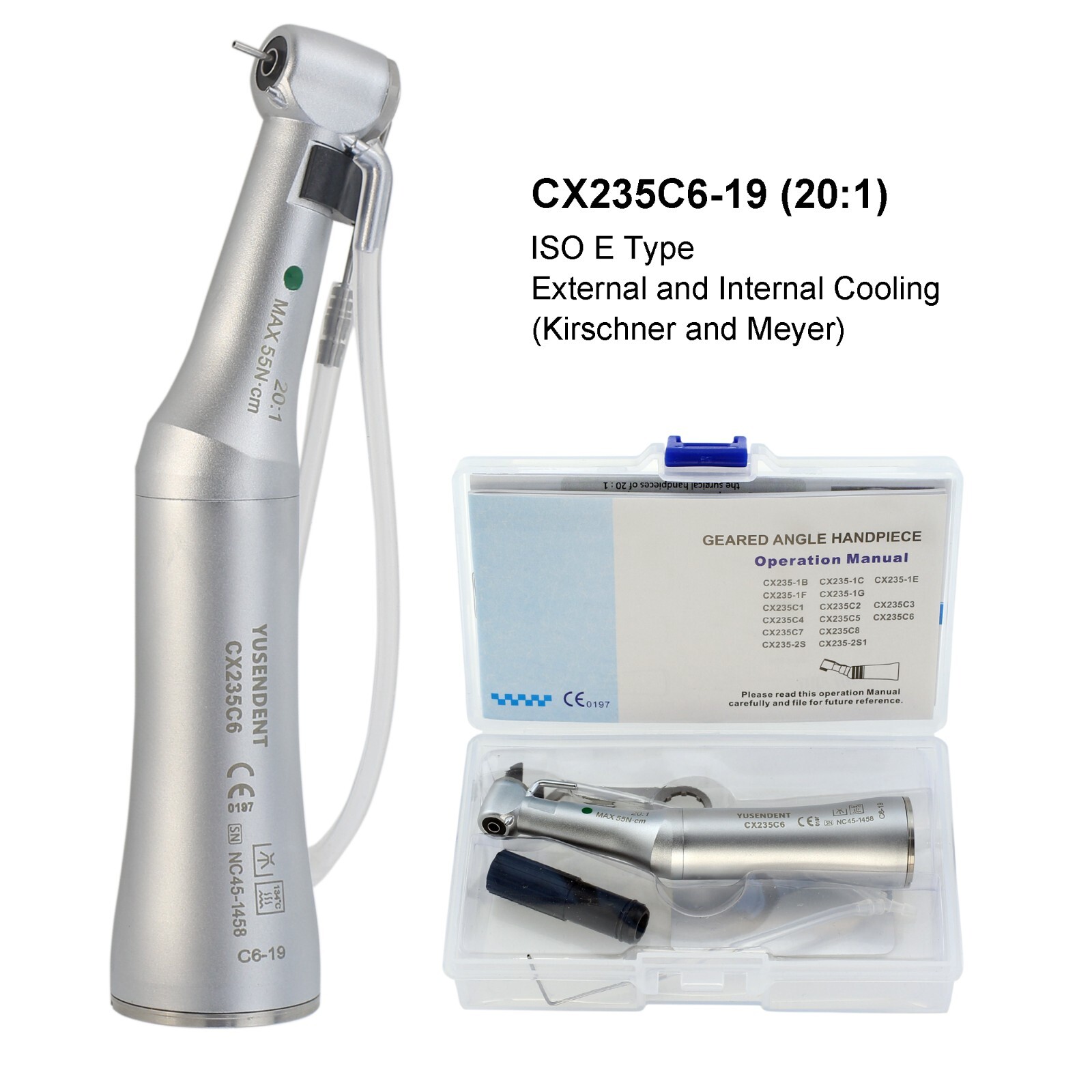 COXO Dental Surgical Handpiece 20:1 Implant Contra Angle 1:1 Straight Attachment