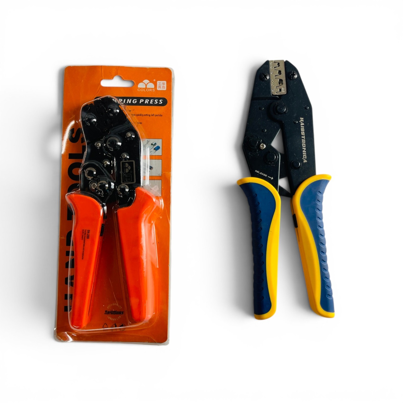 Haisstronica Ratcheting Crimper Lot SN-28B Colors Crimping Press, 2 Pcs Set