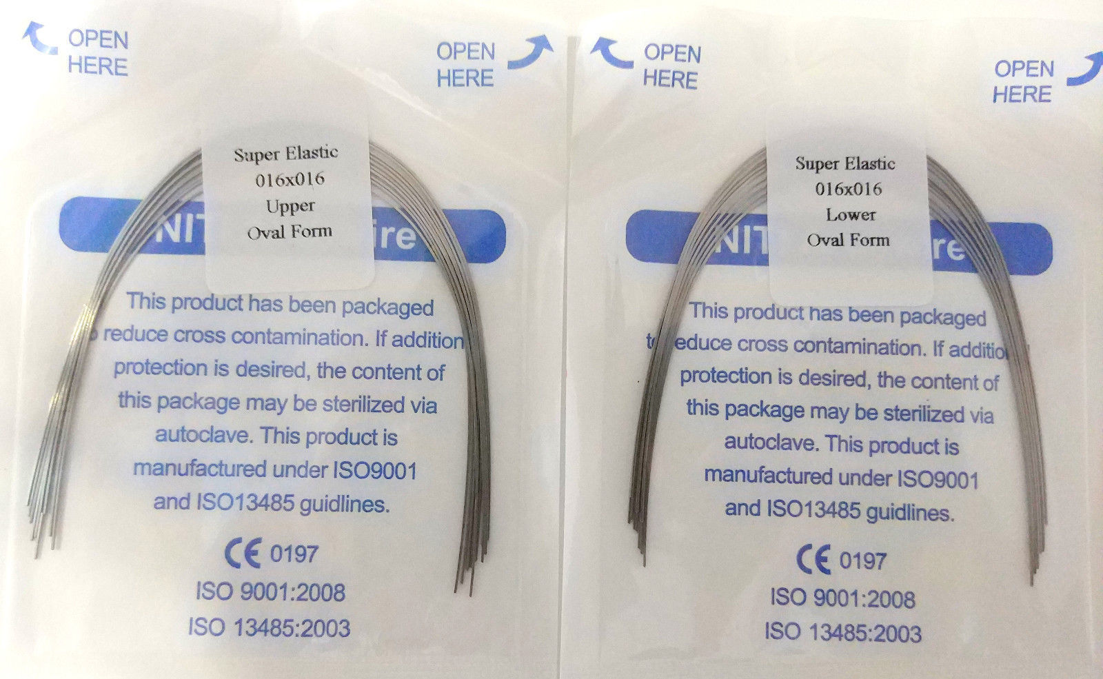 10 Packs Dental Super Elastic Niti Rectangular Arch Wires Square/Ovoid/Natural