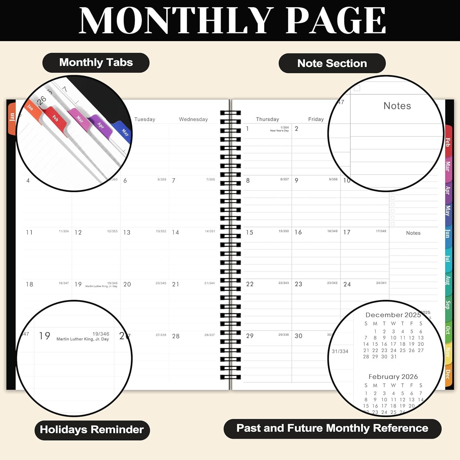 2026 Planner – 2026 Planner Weekly and Monthly, JAN. 2026 – DEC. 2026 11» X 9»