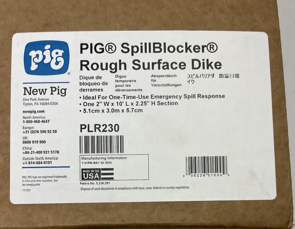 ⭐ PIG Spillblocker Rough Surface Dike PLR230 One 2″ W x 10′ L x 2.25″ H Section