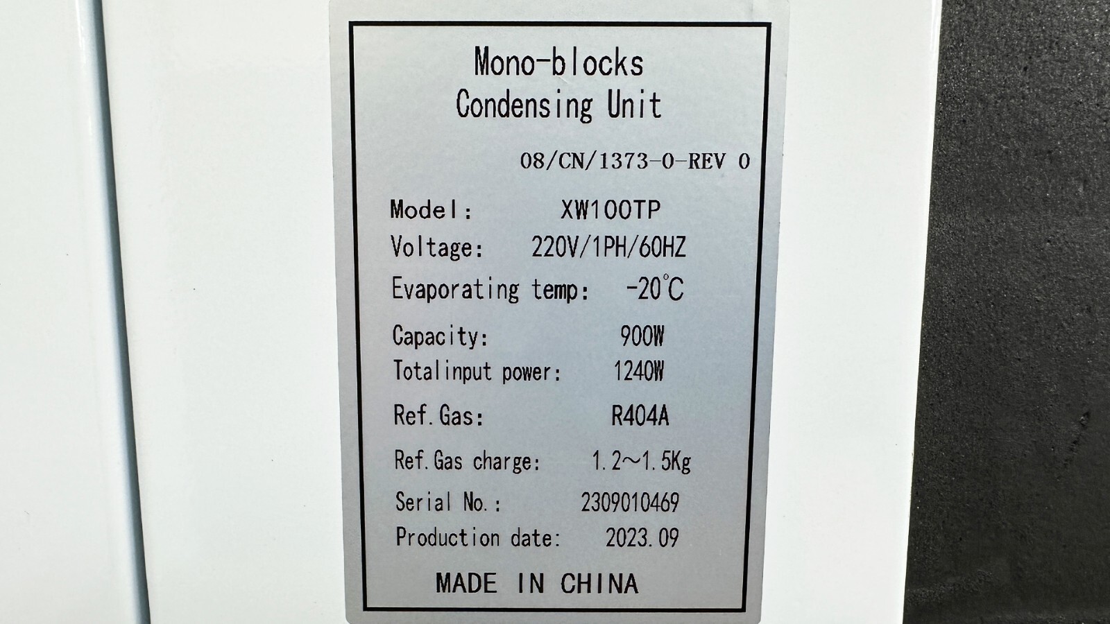 220V NSF Commercial 1 HP Walk-In Cooler& Freezer Refrigeration Condensing Unit