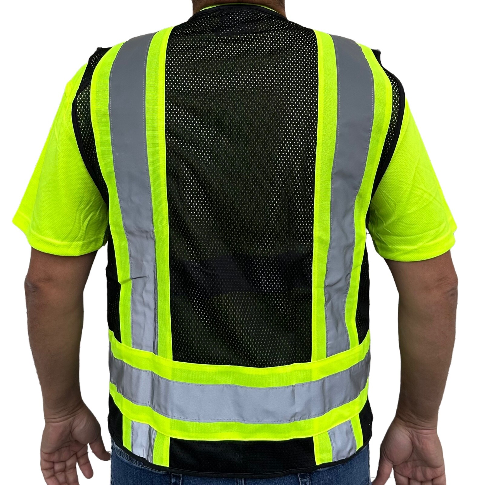 Surveyor Black Two Tones Safety Vest ,With Multi-Pocket Tool/ Photo ID