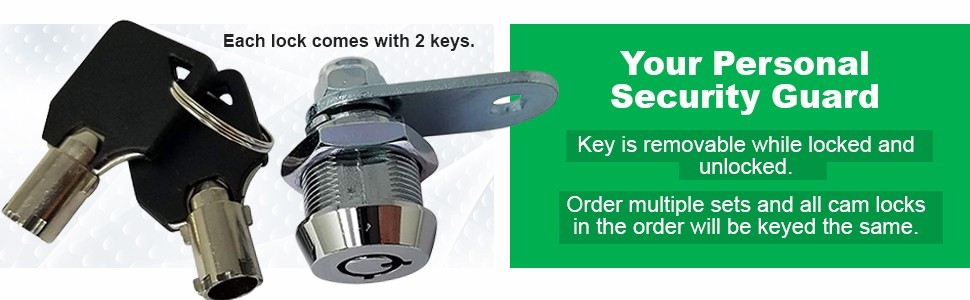 Admiral Locks Tubular Cam Locks – Keyed the Same – 5/8″, 1″ & 1-1/8″ lengths