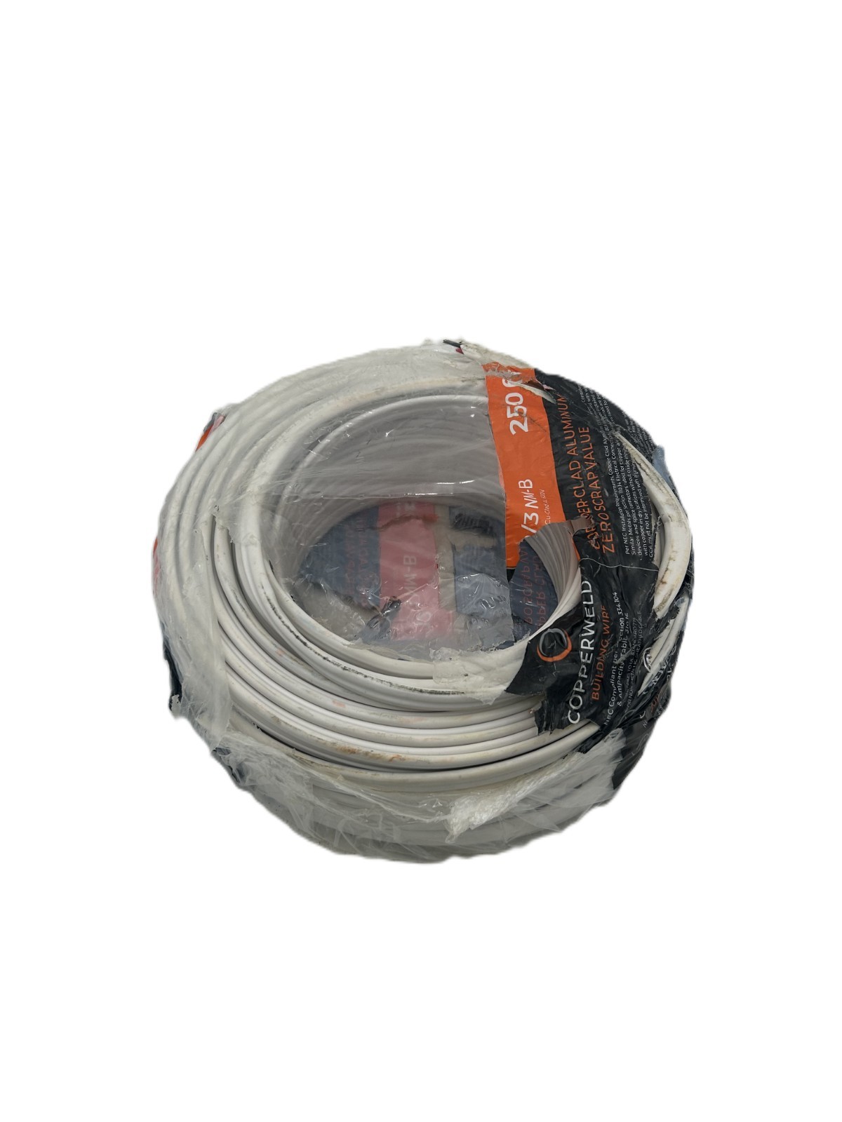 Copperweld 12/3 NM-B Solid Copper Clad Aluminum Wire 250ft 600V