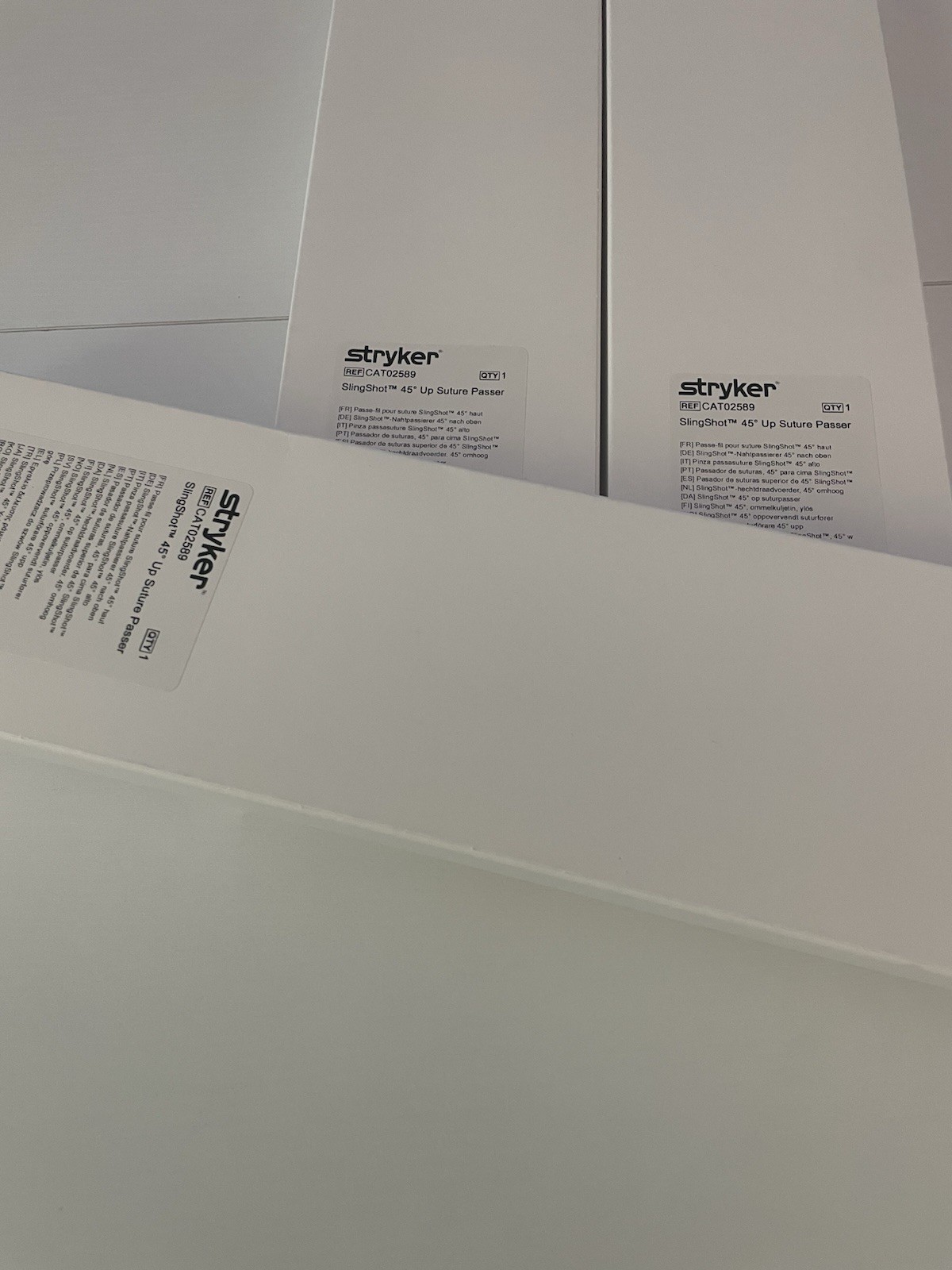 Stryker CAT02589 Sling Shot 45 Degrees Suture Passer, Exp 2026/03, Lot Of 3