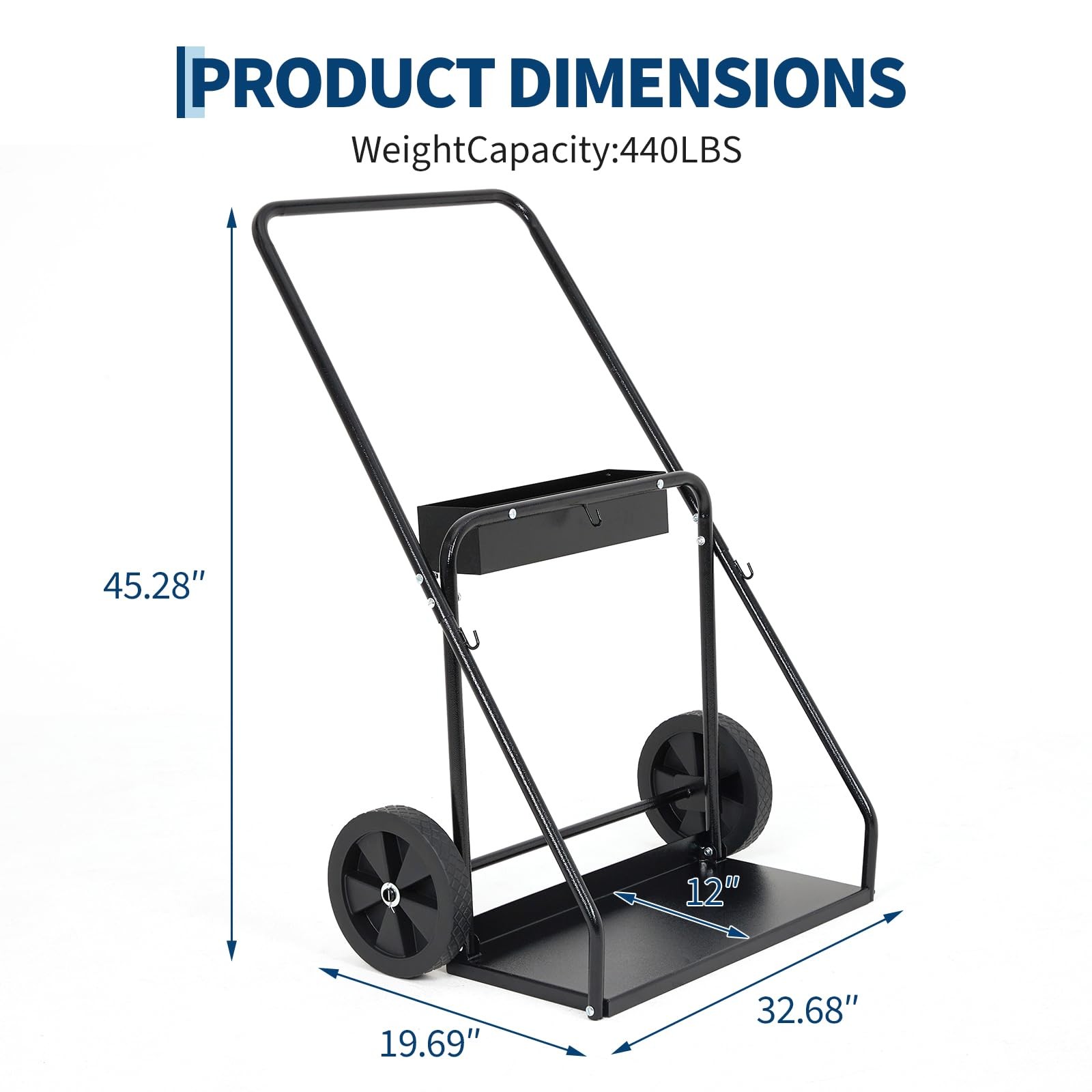 Welding Cylinder Cart, Heavy Duty Oxygen Acetylene Tank Cart Rolling Welder Cart