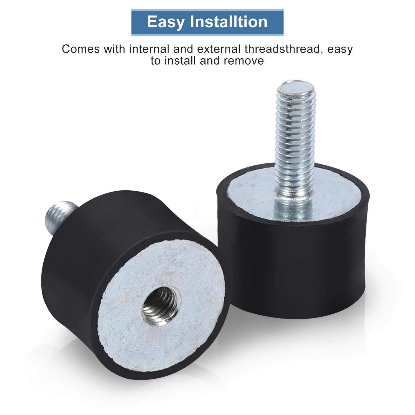 Rubber Shock Absorber Mounts Set of 4 Rubber Isolator Mounts with Studs M6 An…