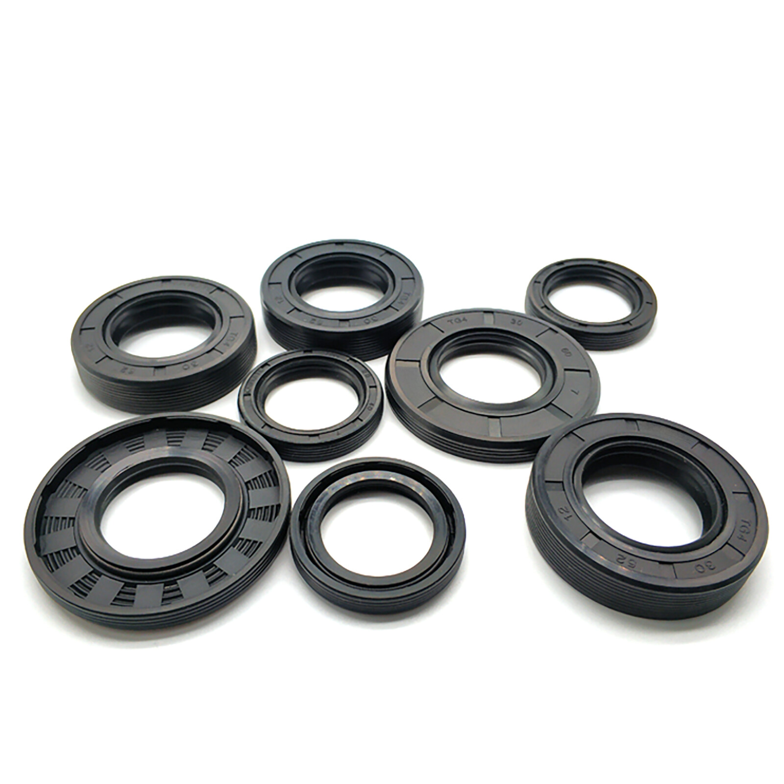 Metric NBR Oil Shaft Seal Dust Grease Seal TC Double Lip w/ Spring ID 45-60mm