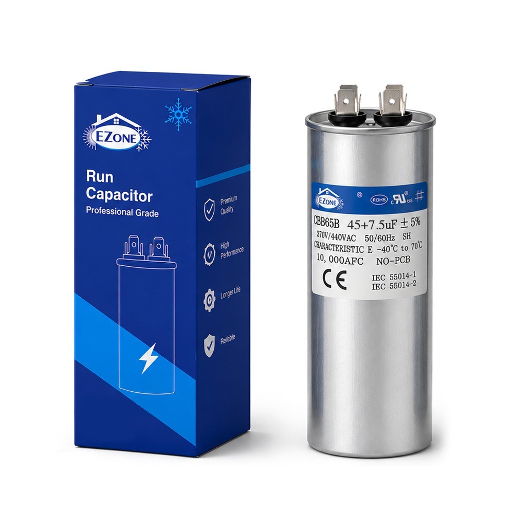 45+7.5 uf/MFD 370 VAC volts Round Dual Run Capacitor 50/60 Hz