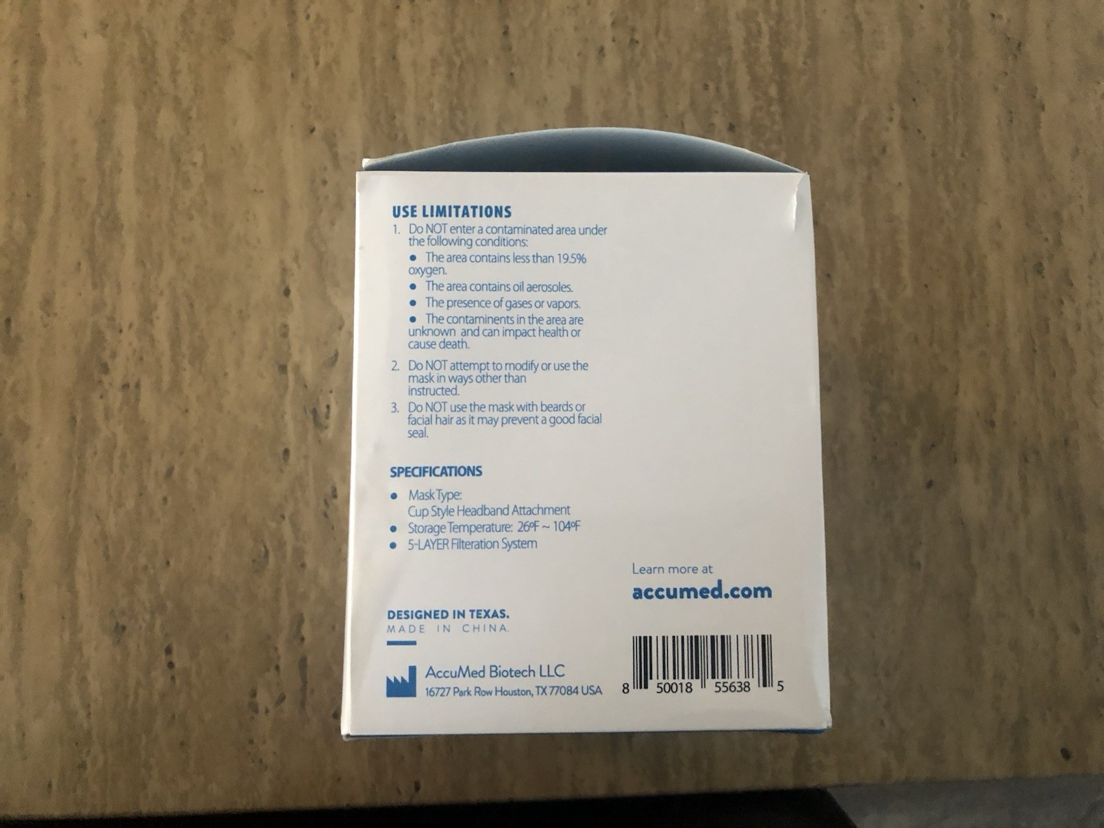 AccuMed 20 Pack KN95 Protective Mask Disposable GB2626-2019 Cup Style