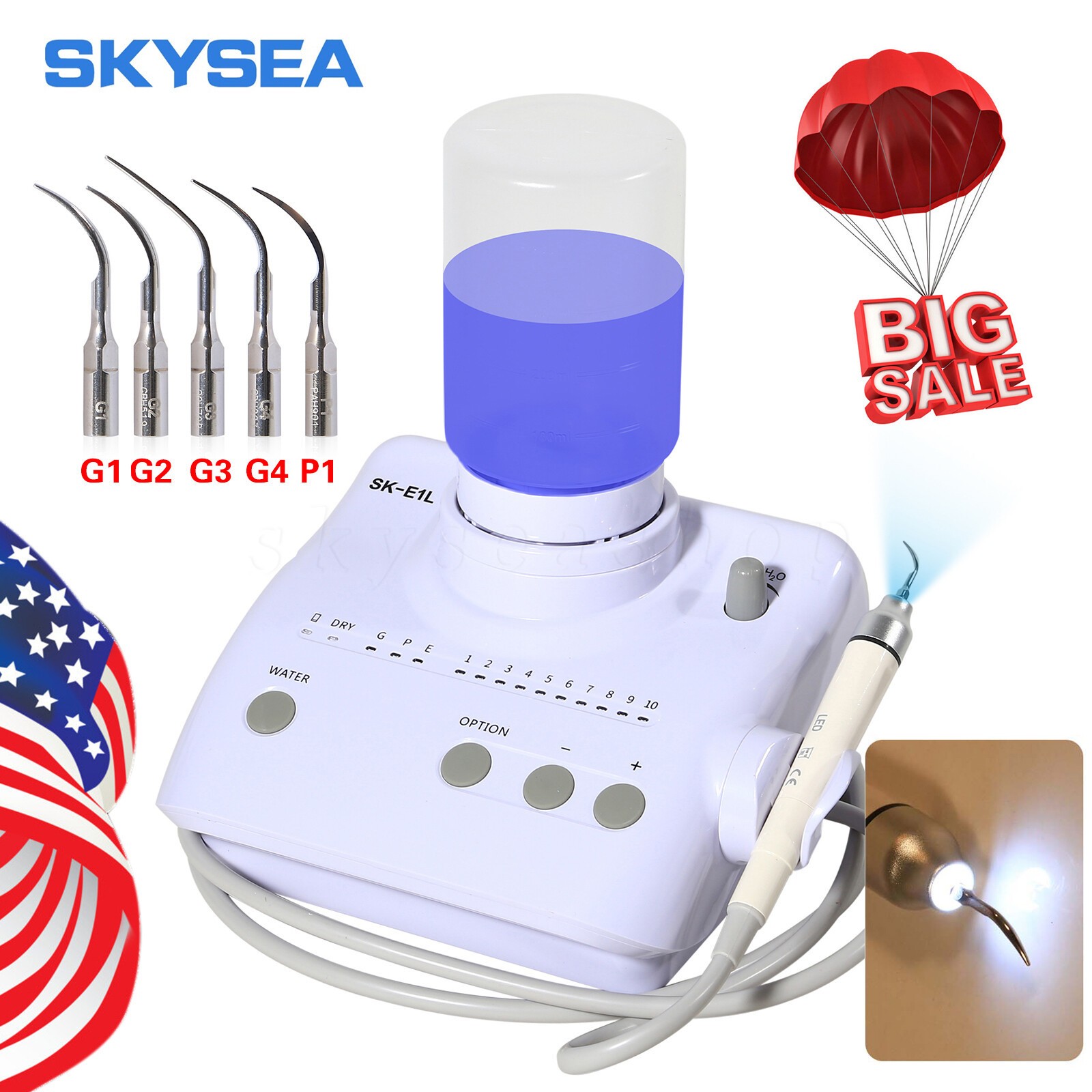 LED Dental Ultrasonic Piezo Scaler Handpiece Bottles Fit EMS Cavitron Woodpecker
