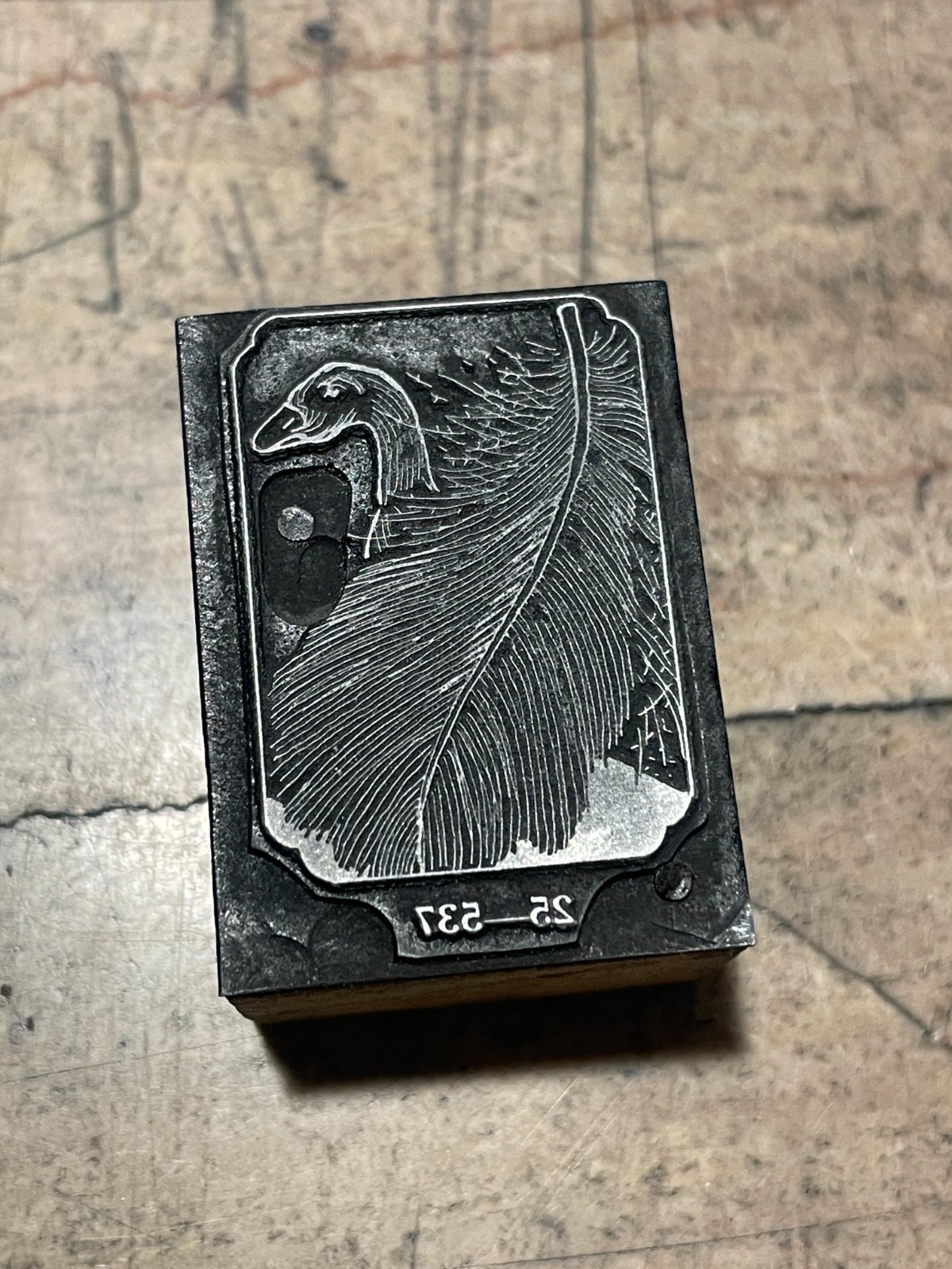 Printing Letterpress Print Block Goose & Feather / Down / Duck (2656)