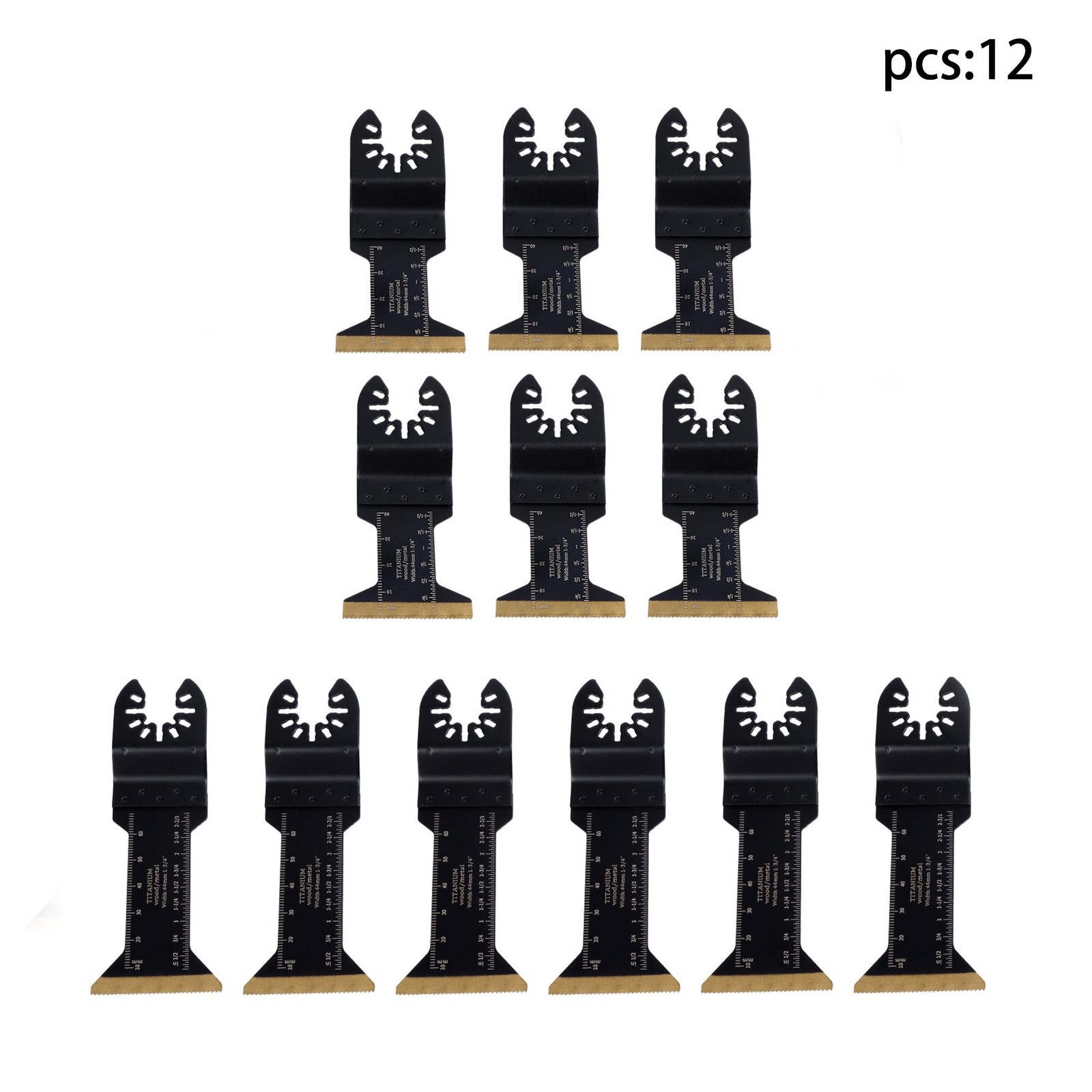 12 PCS Universal Titanium Oscillating Saw Blades Extended Titanium Plated Blades