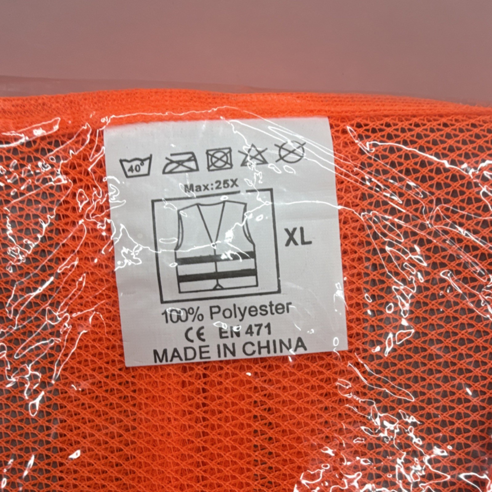 Lot of 7 Xl Hi-Visibility Orange Industrial Silver Reflective Stripes