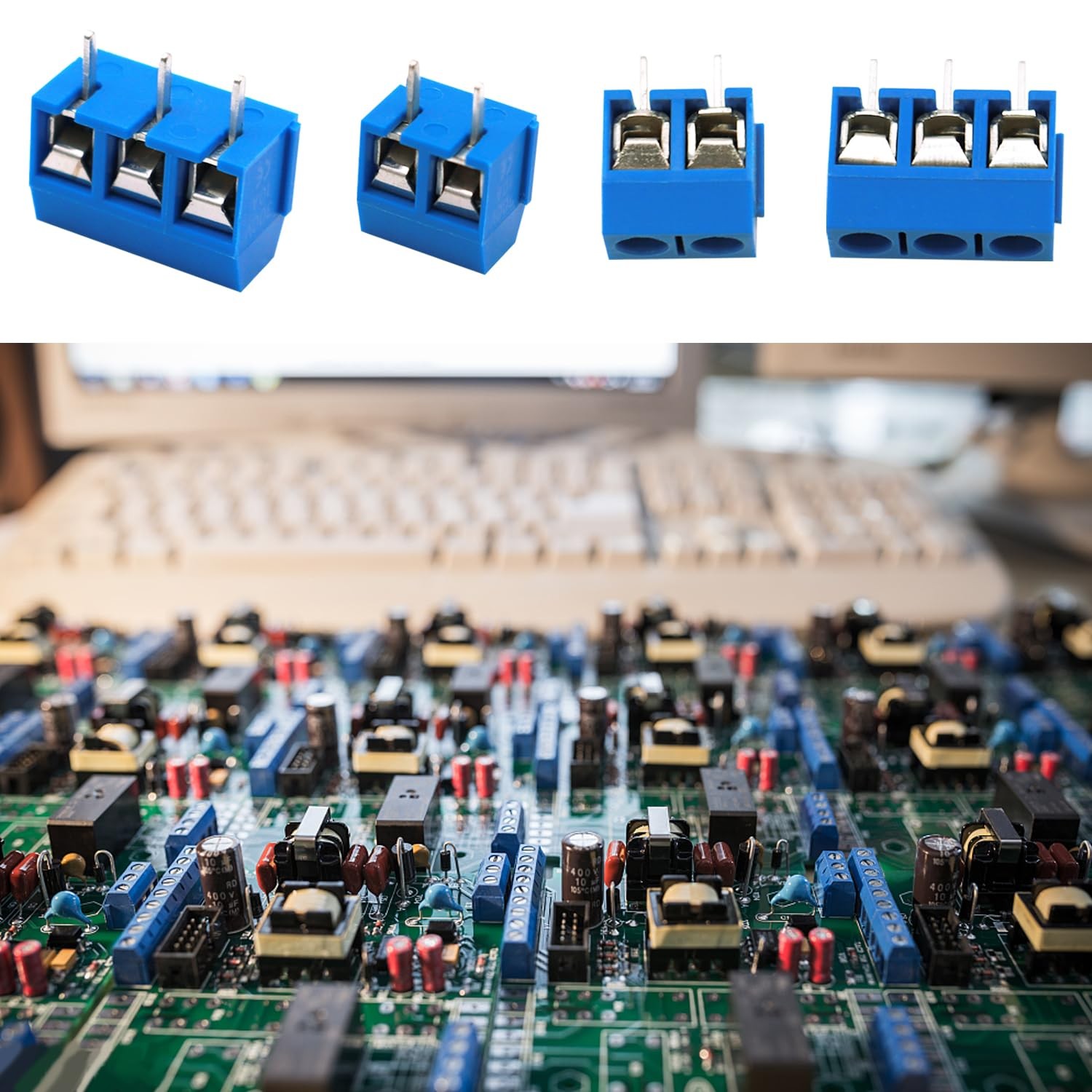70pcs 2 & 3 Pin 5mm Pitch PCB Mount Screw Terminal Block Connectors Splicable TN