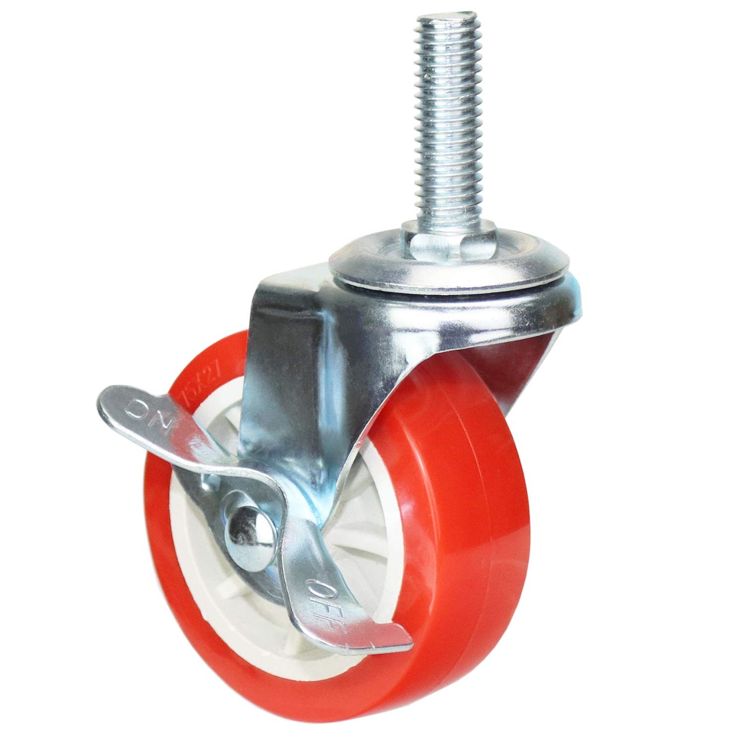 3 Inch American Size Threaded Stem Swivel Caster Wheels Heavy Duty Non Marking R