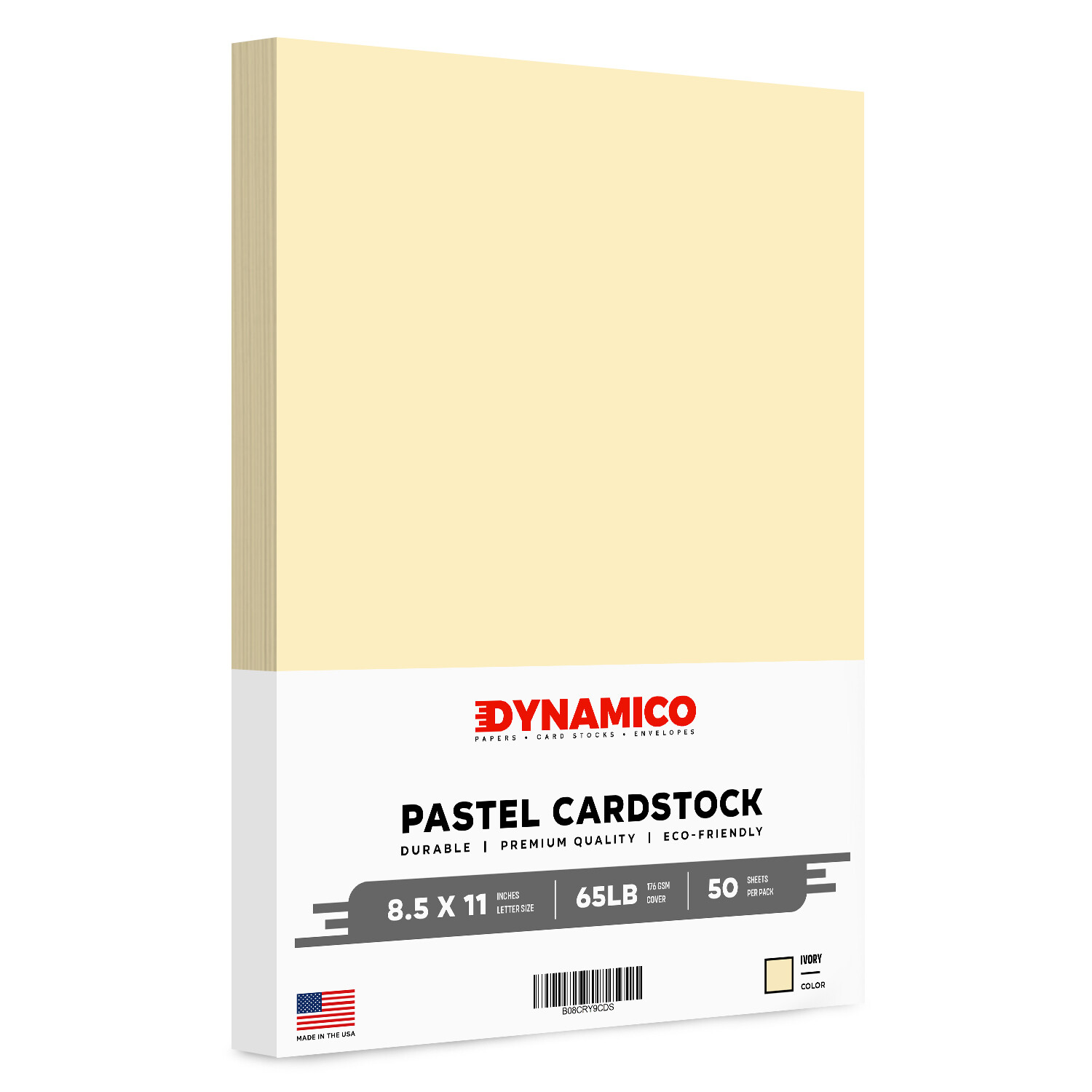 Ivory Pastel Color Cardstock Paper, 67lb Vellum Bristol, 8.5 x 11, 50 Sheets