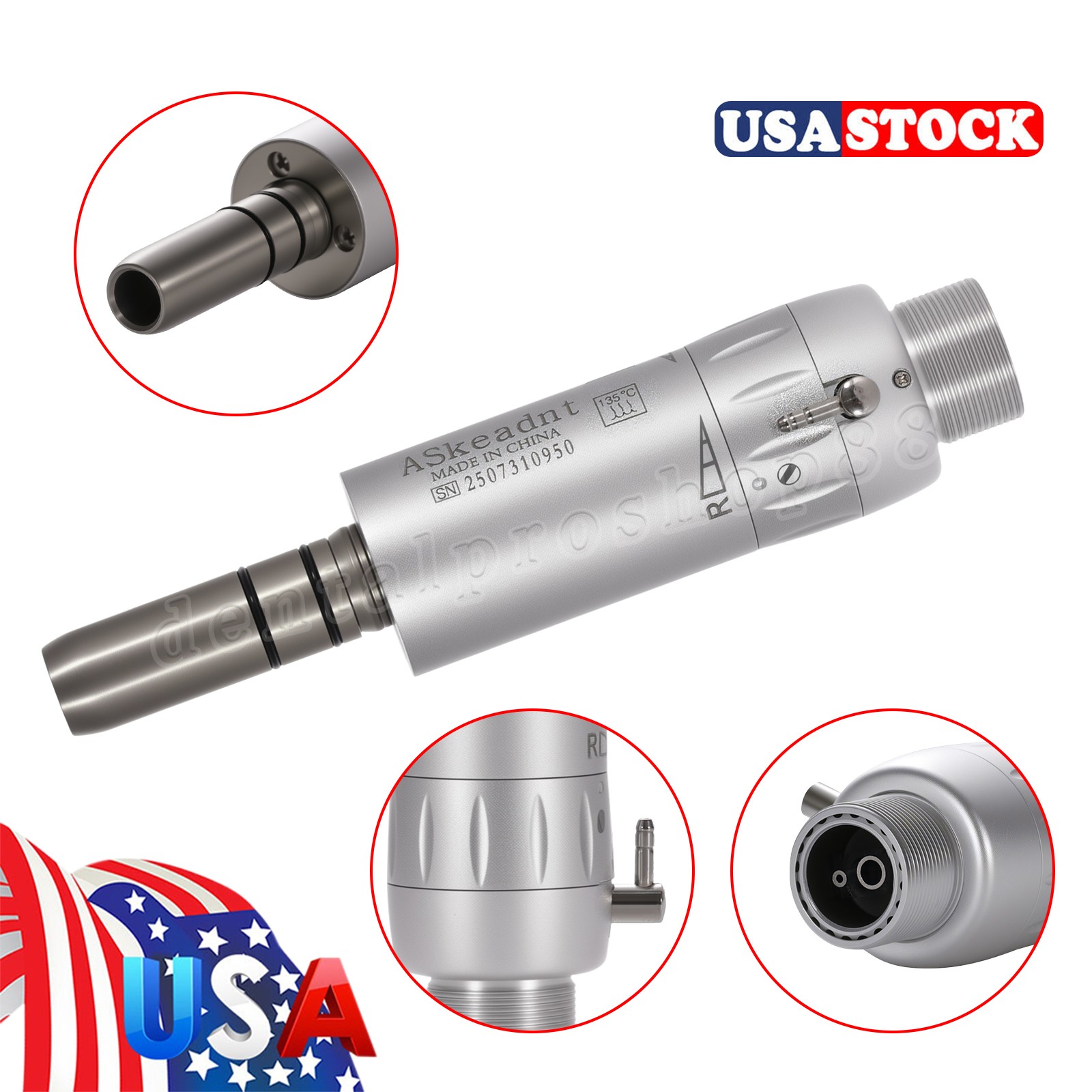 Dental Slow Low Speed Handpiece Autochuck Contra Angle Air Motor NSK Style 2/4H