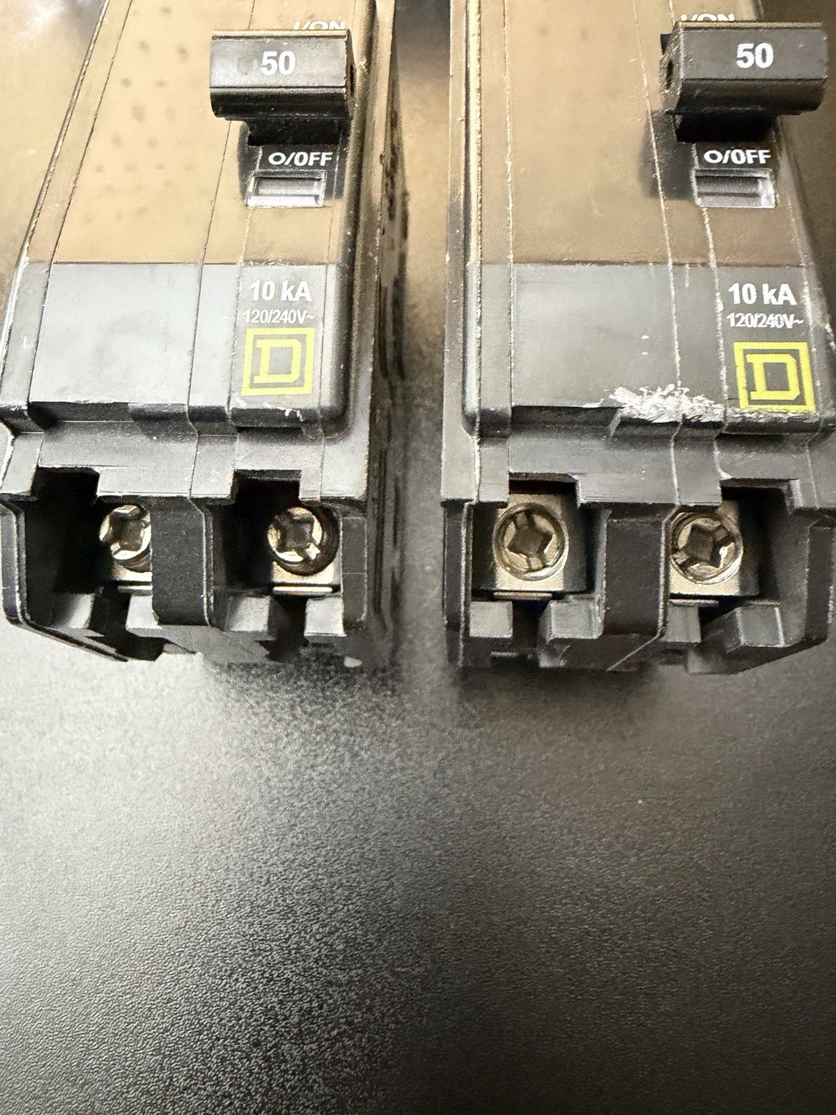 Square D 50A 2-Pole 120/240V Plug-In Circuit Breaker w/ Trip Indicator Lot of 2