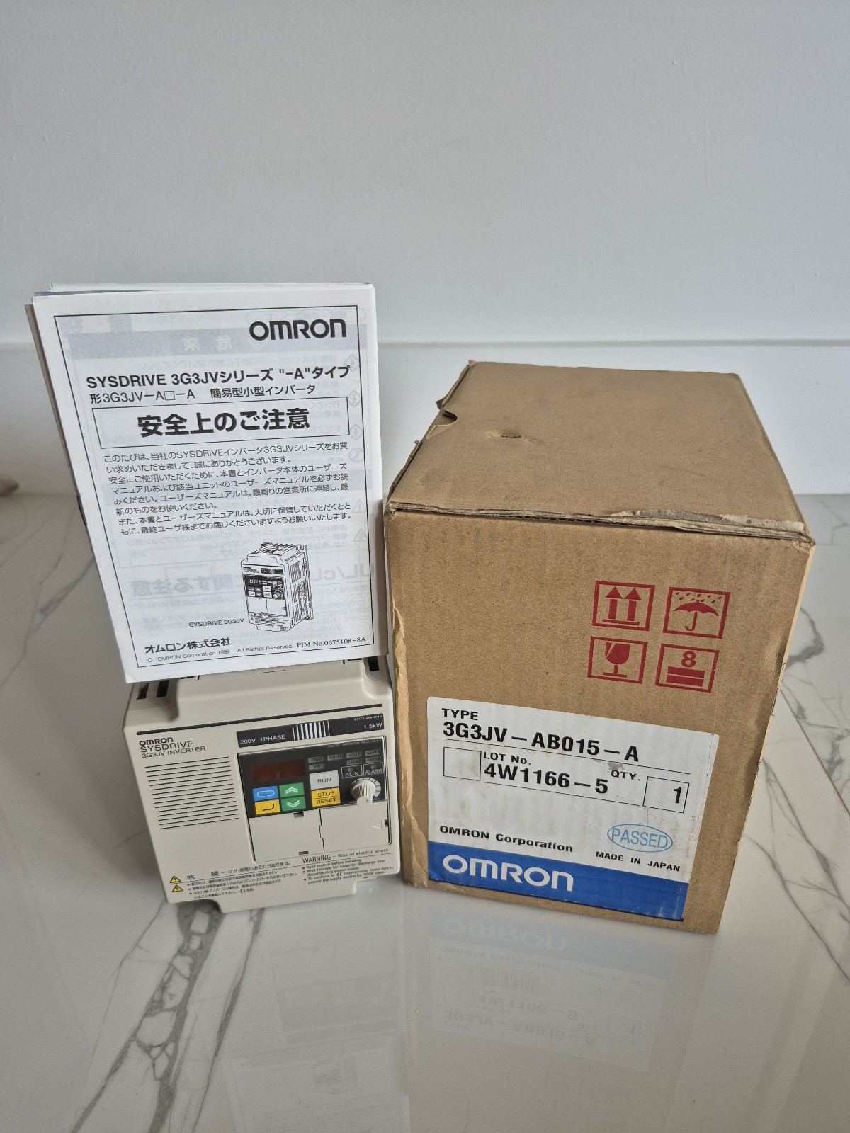 Omron 3G3JV-AB015 VFD Inverter 1.5kW 2HP 200–240V AC Drive. New Open Box