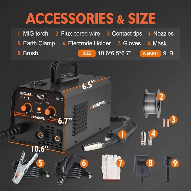 2 in 1 MIG MMA Welder Portable Flux Core Welding Machine DIY Home Repairs New