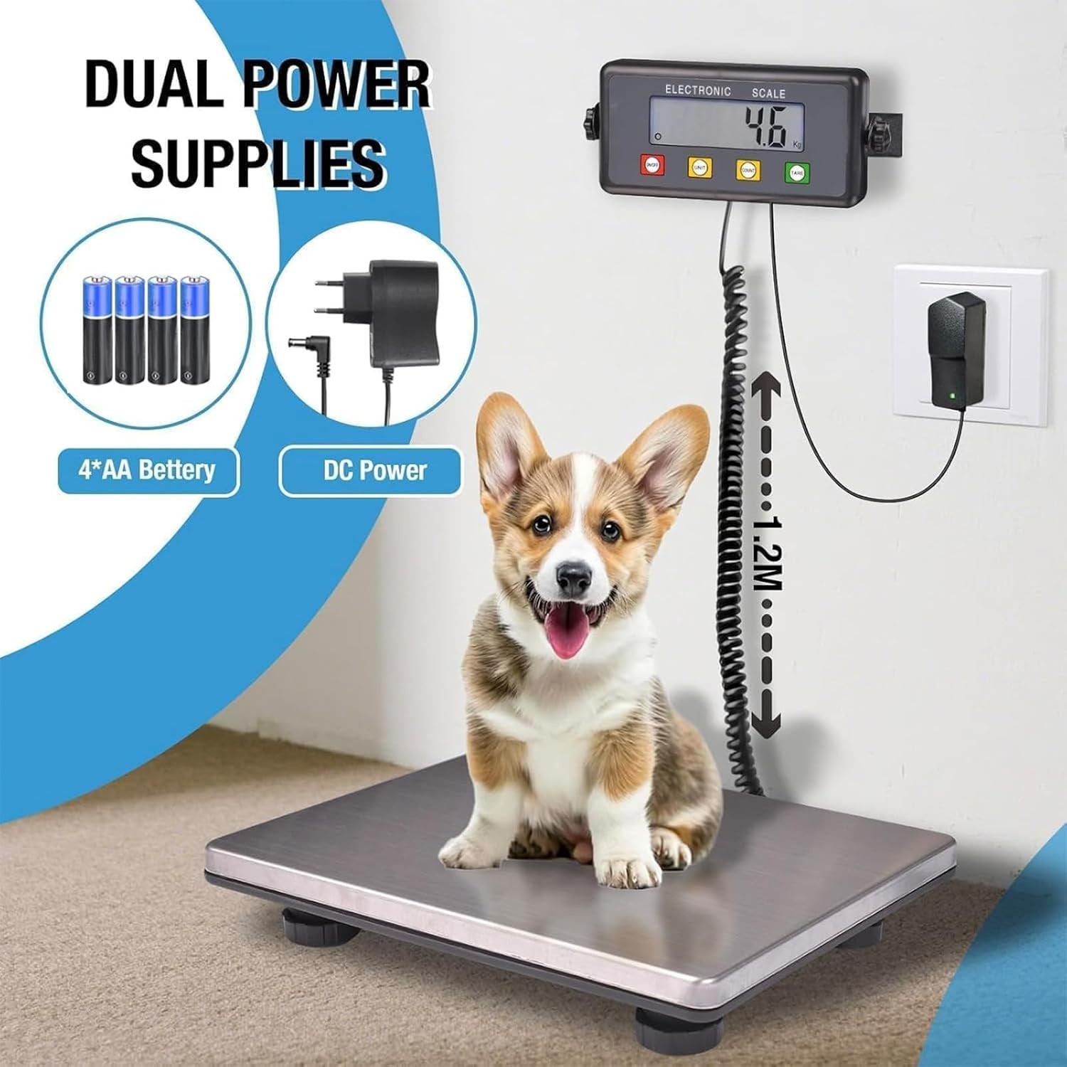 Surmountway Large Shipping Scale, 440Lb/0.35Oz Digital Postal Scale with Tare/Co