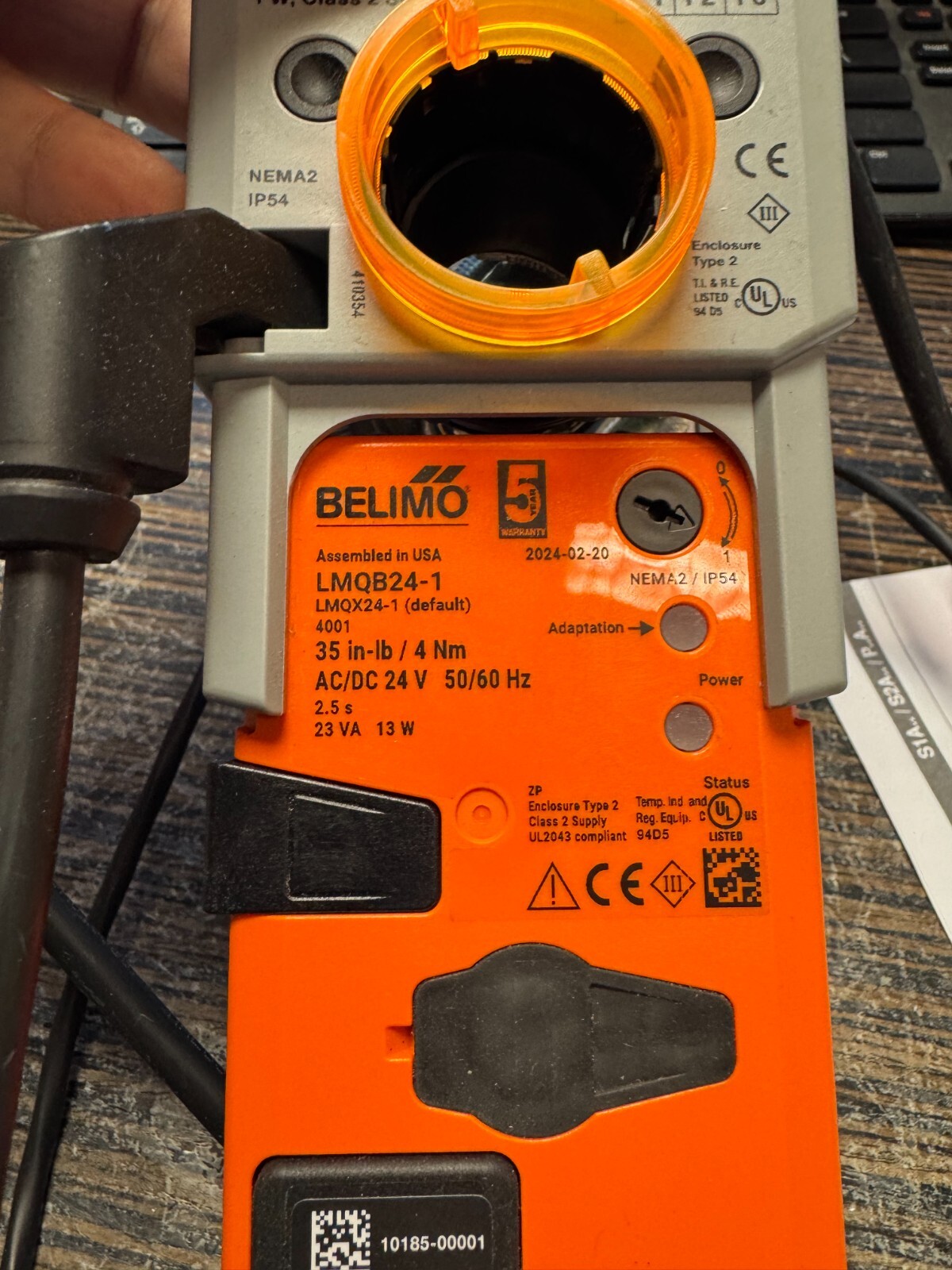 Belimo Damper Actuator LMQB24-1 35 in-lb [4Nm] Non/ AC/DC 24v w/ accessory