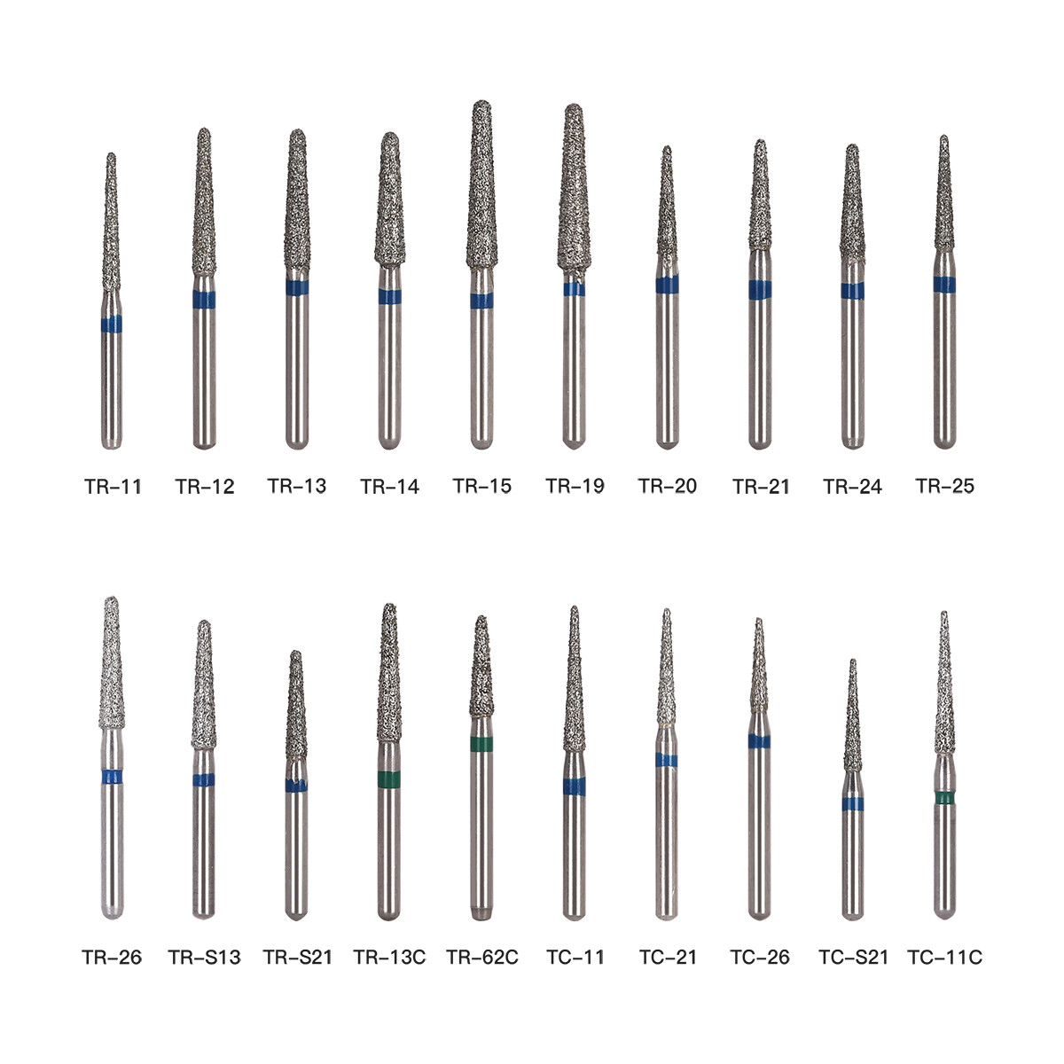 100pcs Dental Diamond Burs For High Speed Handpiece Medium Friction Grip 1.6mm