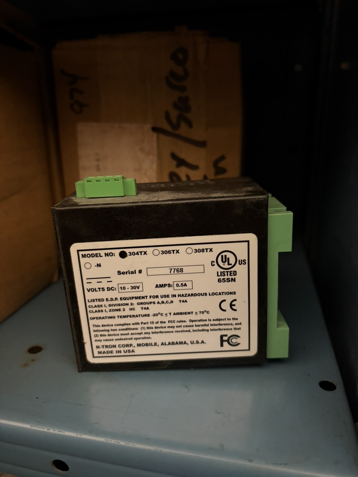 N-TRON 304TX 4 PORT ETHERNET BOX 10-30 VDC .5 AMP USED