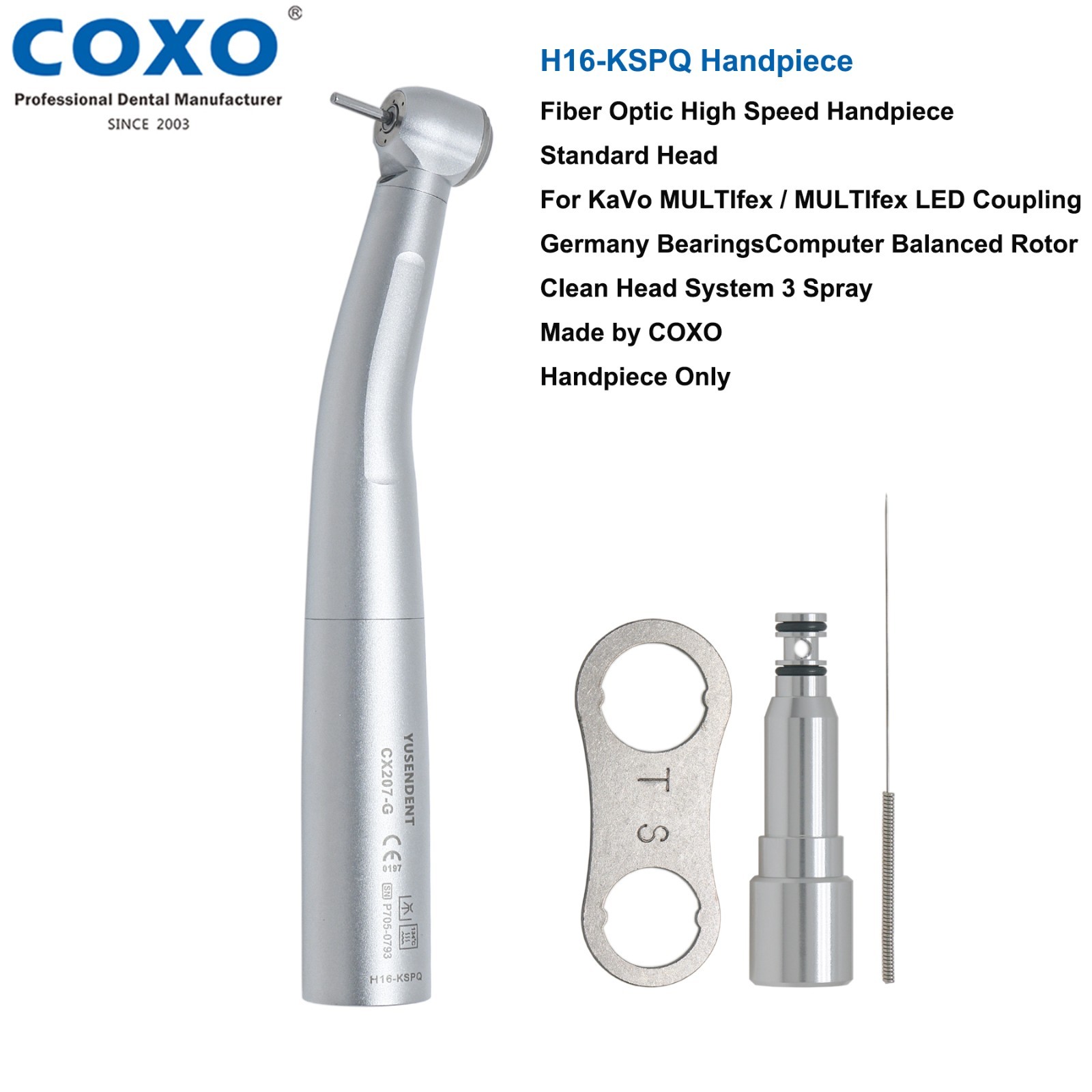 COXO CX207-G Dental Fiber Optic High Speed Air Turbine Handpiece KaVo H16-KSPQ