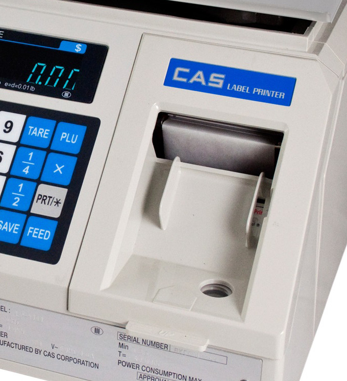 CAS LP1000N Label Printing Scale 30 x 0.01lb NTEP Legal For Trade LP-1000N