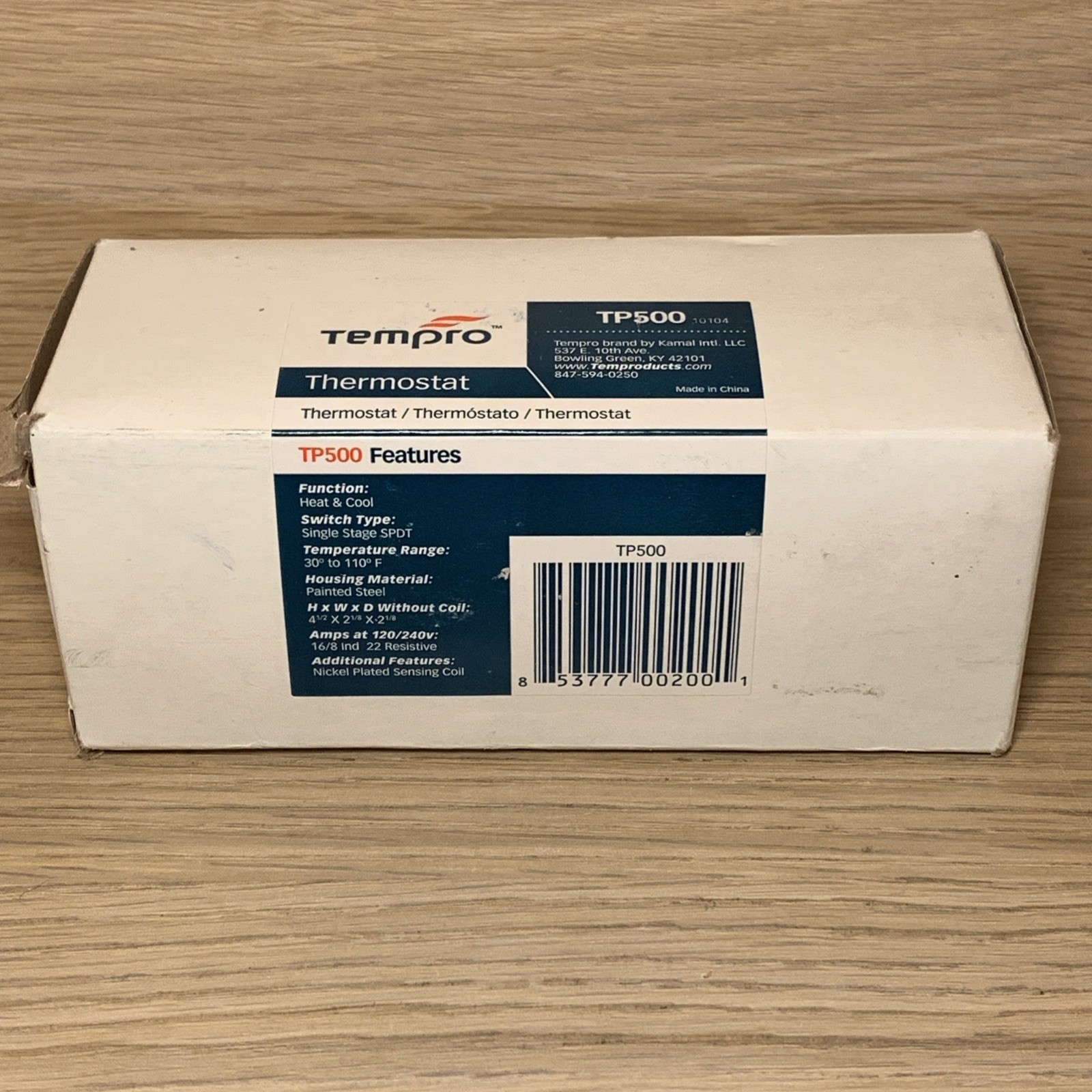 Tempro TP500 Line Voltage 30 to 110 Degree F Fixed Bulb Steel Housing SPDT Th…