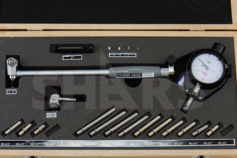 Shars 1.4-6″ Dial Bore Gage Gauge .0001″ Engine Cylinder Measuring Hole New L}