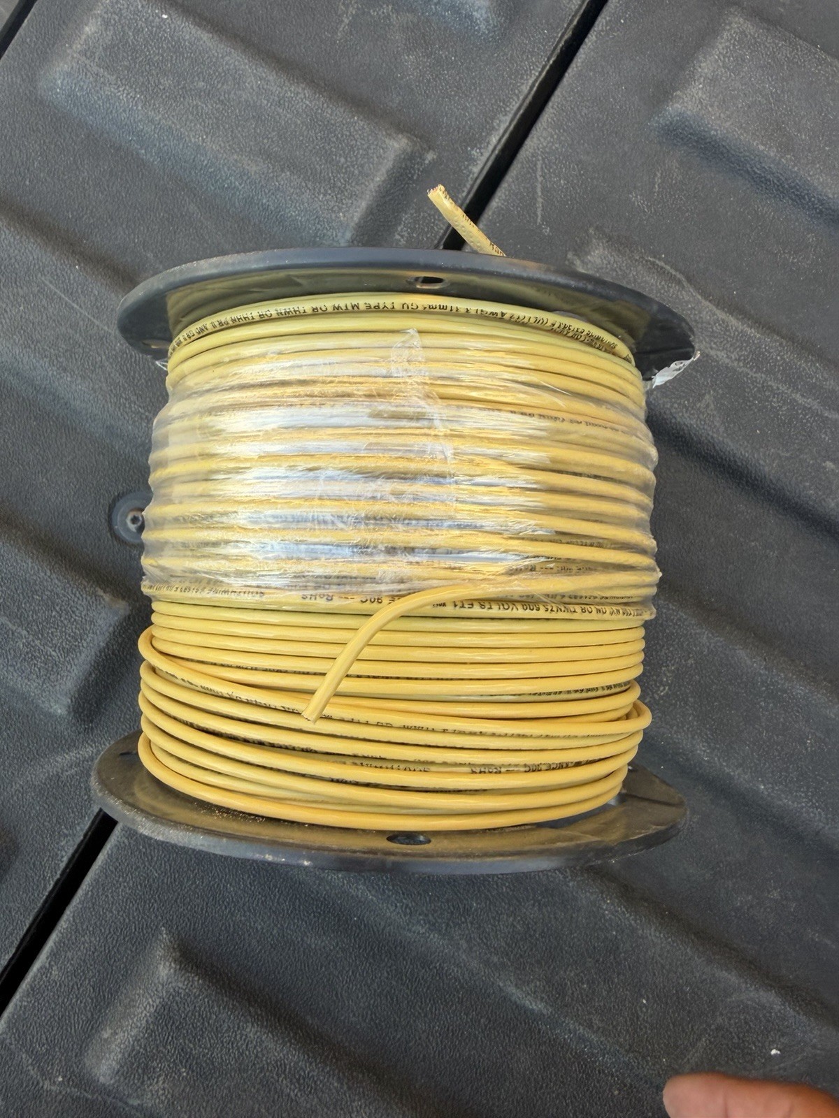 12 AWG Stranded Copper THHN Wire, Yellow, PVC/Nylon, 500 ft, 22969001