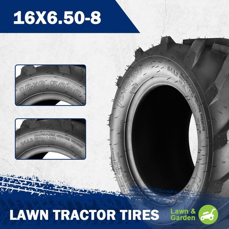 Heavy Duty Super Lug Garden Tractor Tires Tubeless Set of 2 ATVs & Mowers New