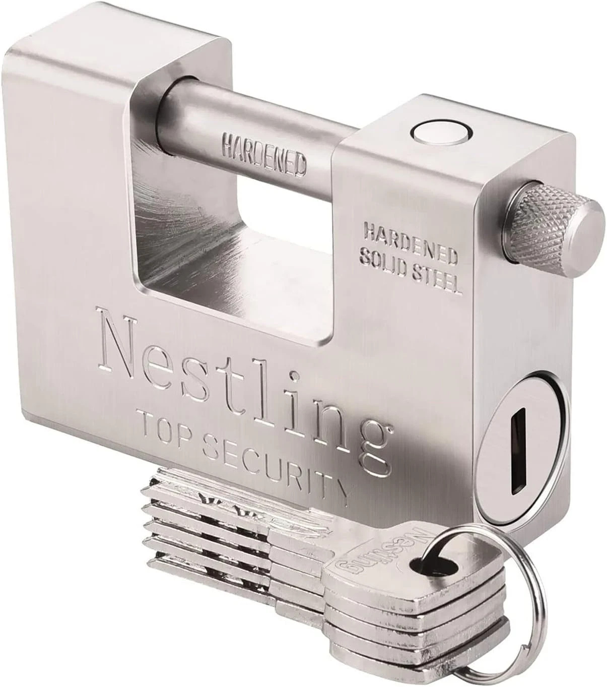 94Mm Padlock with Key, High Security 5 Keys Heavy Duty 1.1 KG D-Shaped Solid Bra