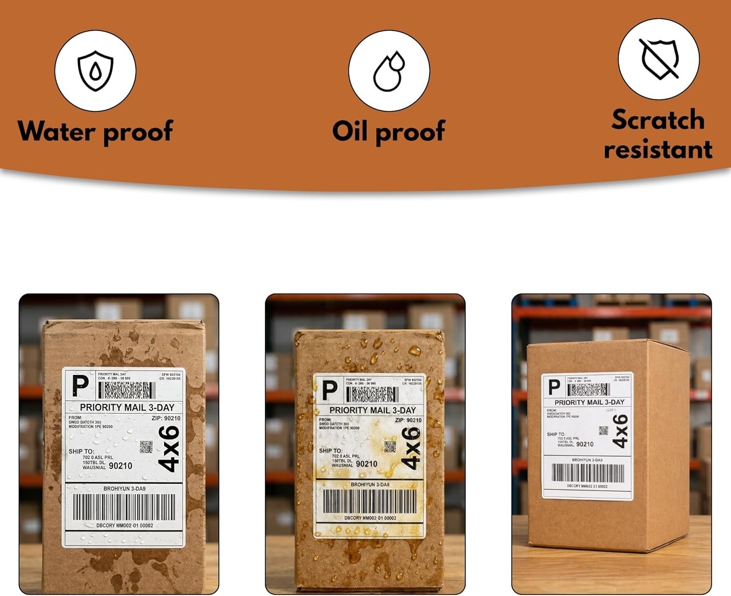 4 x 6 Direct Thermal 500 per Roll Shipping Labels for Zebra Rollo (Not for Dymo)
