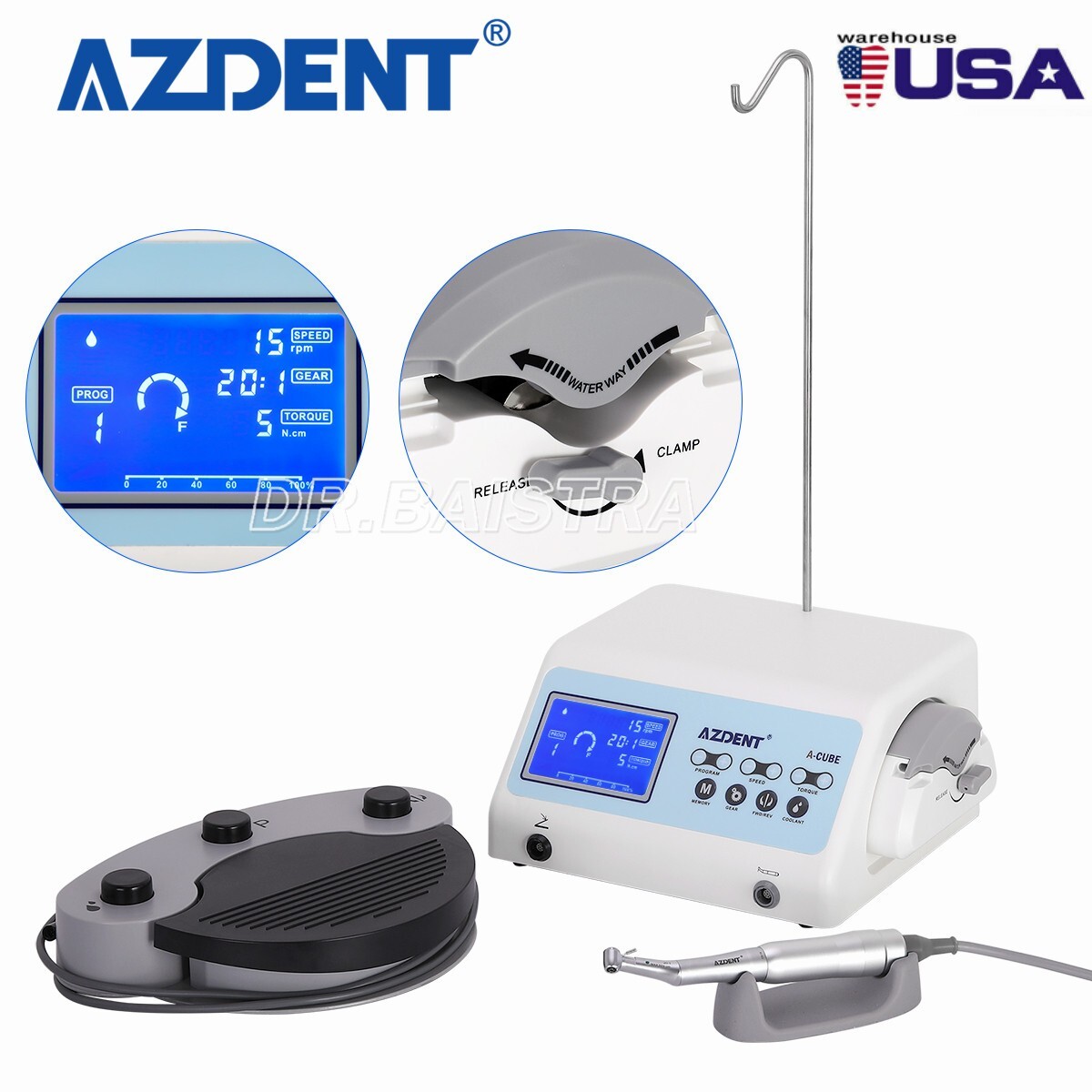 Dental Implant Machine System Surgical Brushless Drill Motor 20:1 Handpiece