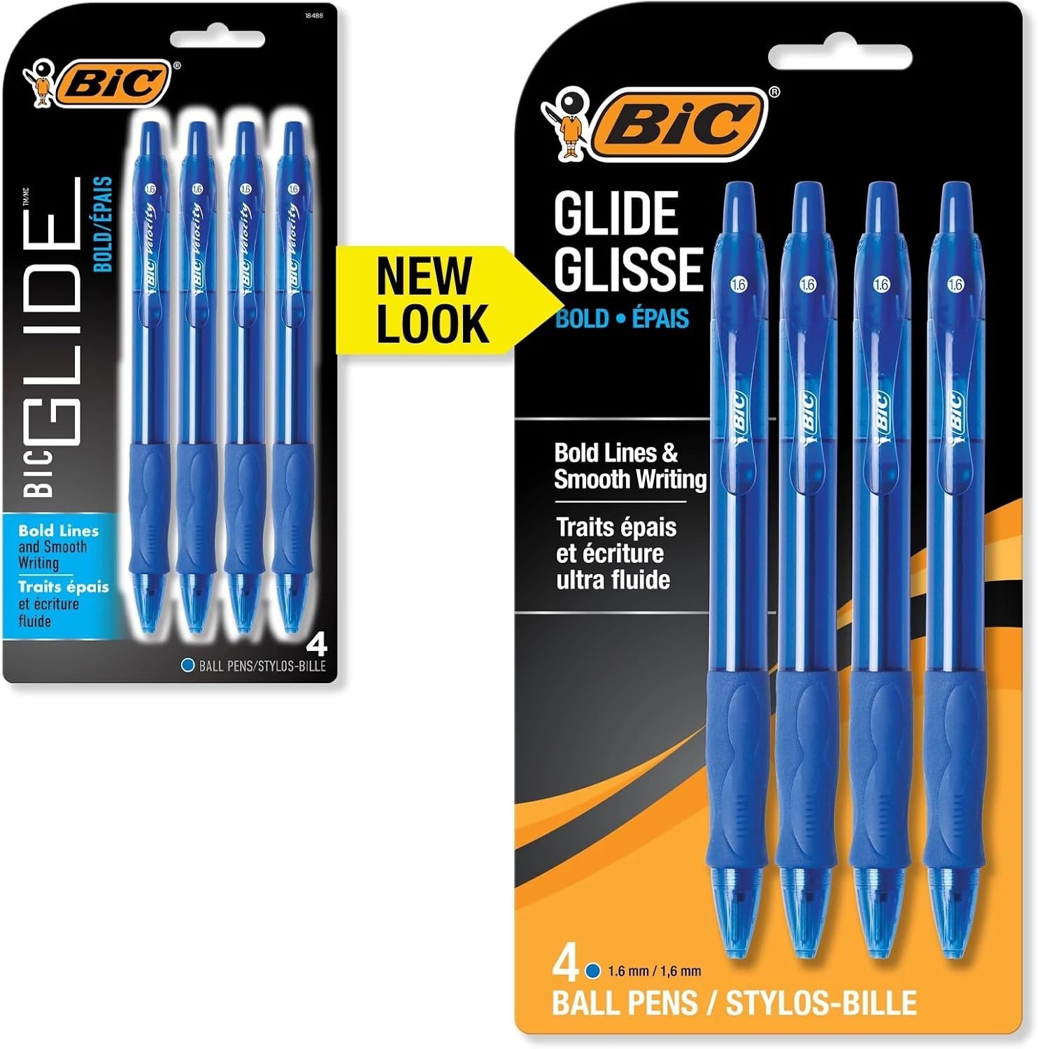 Blue Ballpoint Pens Bold Point 1.6mm 4 Count Pack Retractable Ballpoint Pens